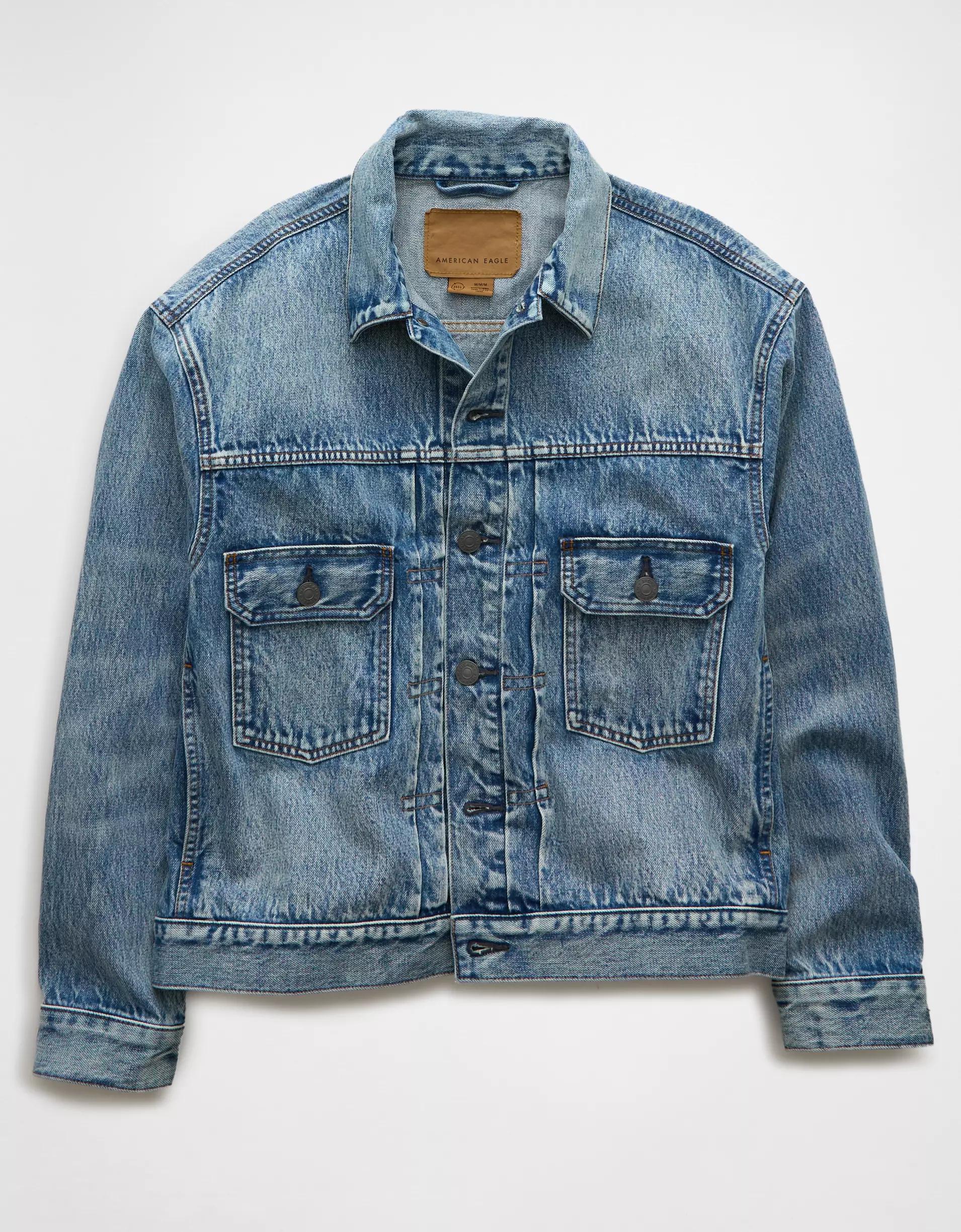 AE Boxy Denim Trucker Jacket Product Image
