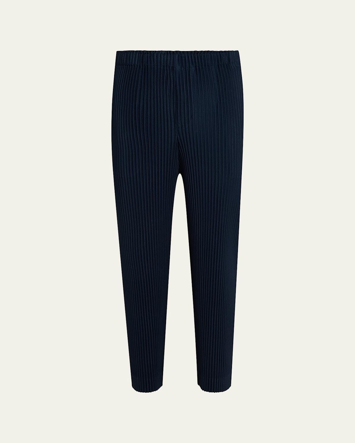 Mens Solid Pleated Pants Product Image