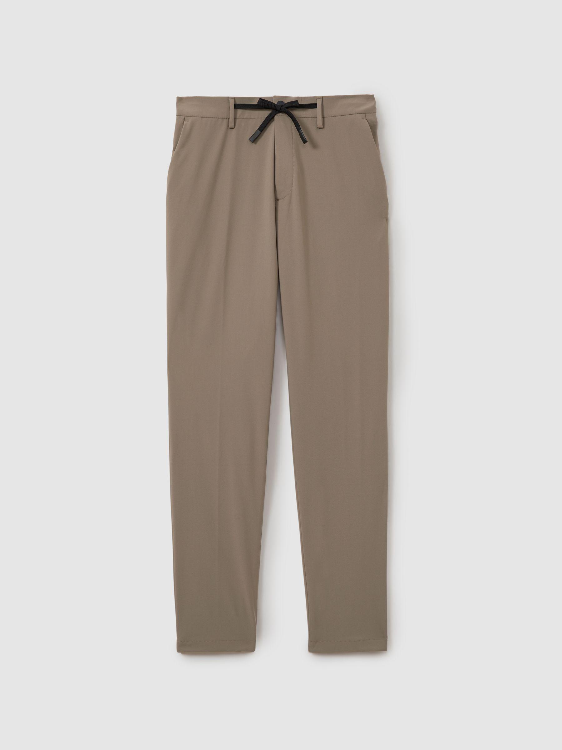 Technical Drawstring Trousers in Taupe Brown Product Image