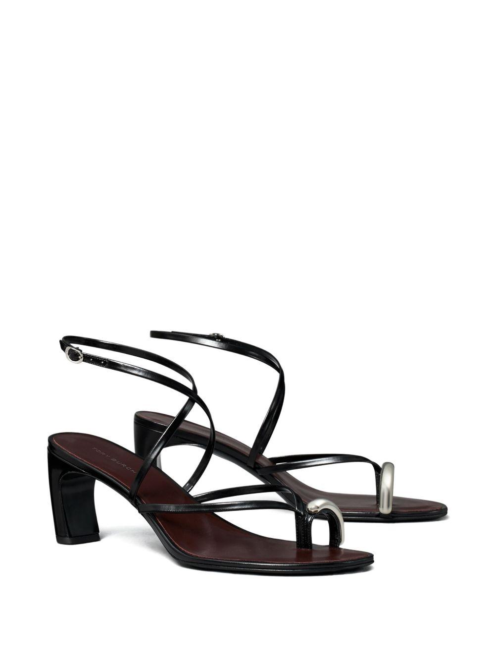 Pierced strappy open-toe heels Product Image