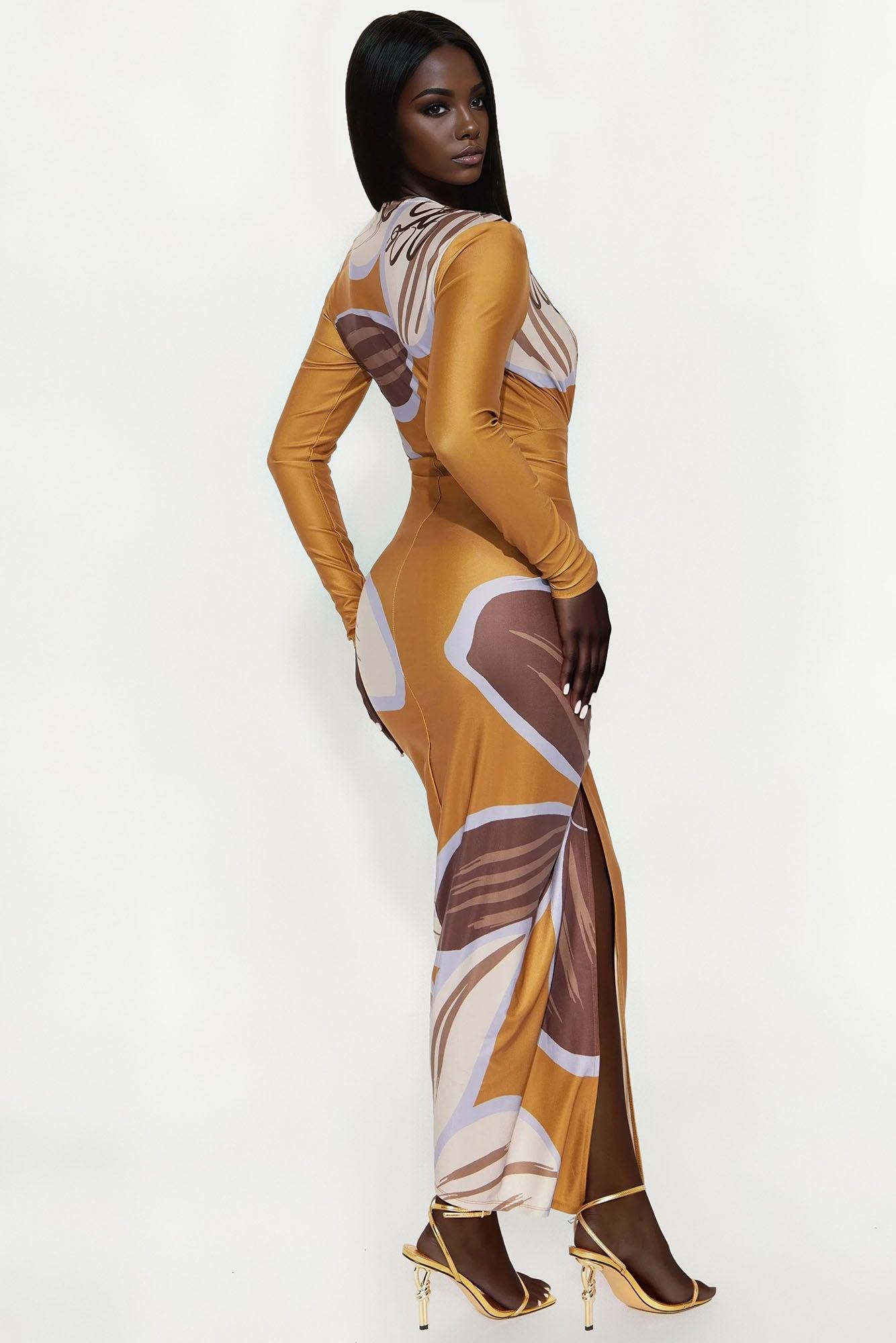 Kamille Maxi Dress - Mustard/combo Female Product Image