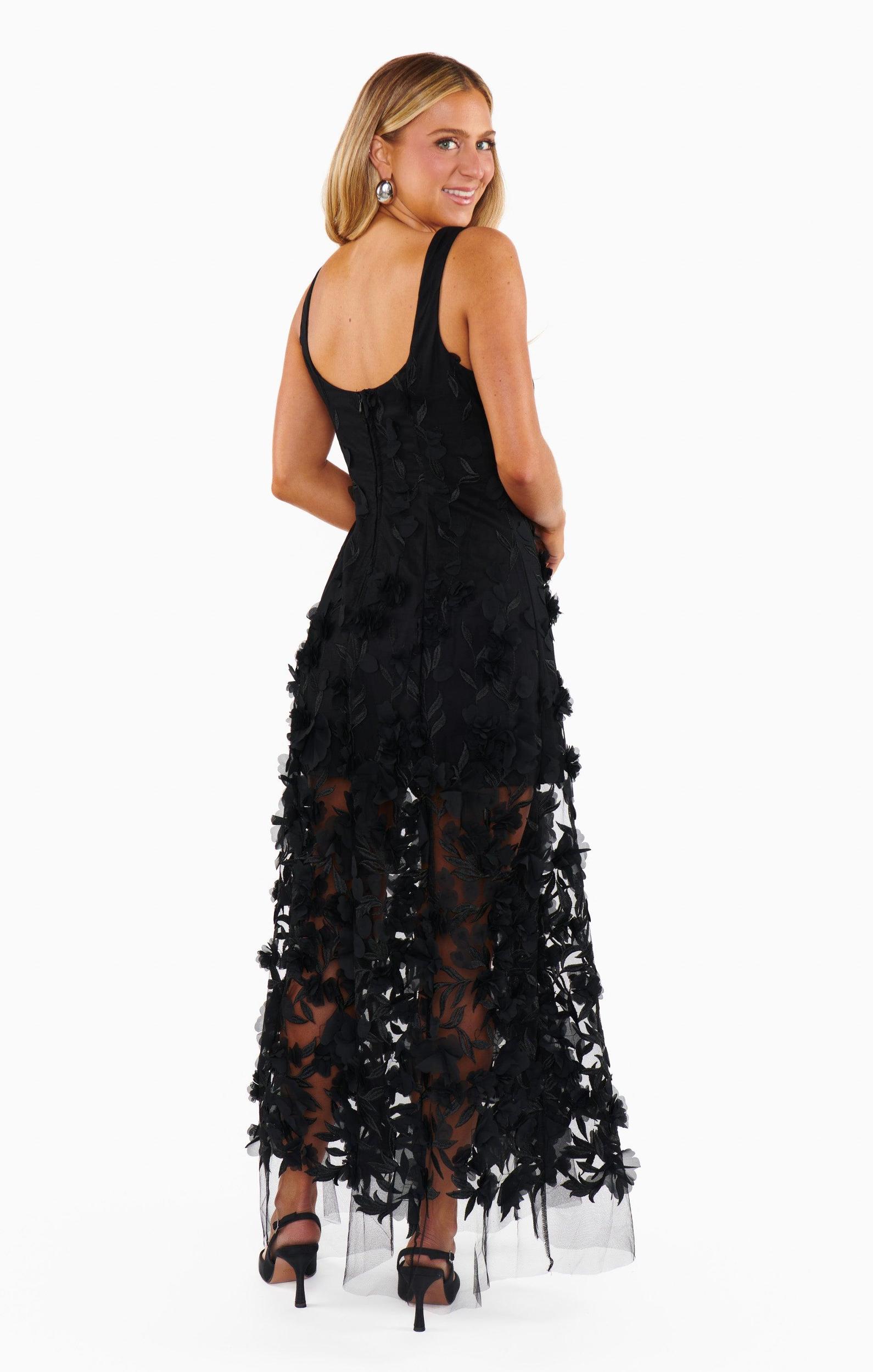 Stephanie Dress ~ Black 3D Floral Product Image