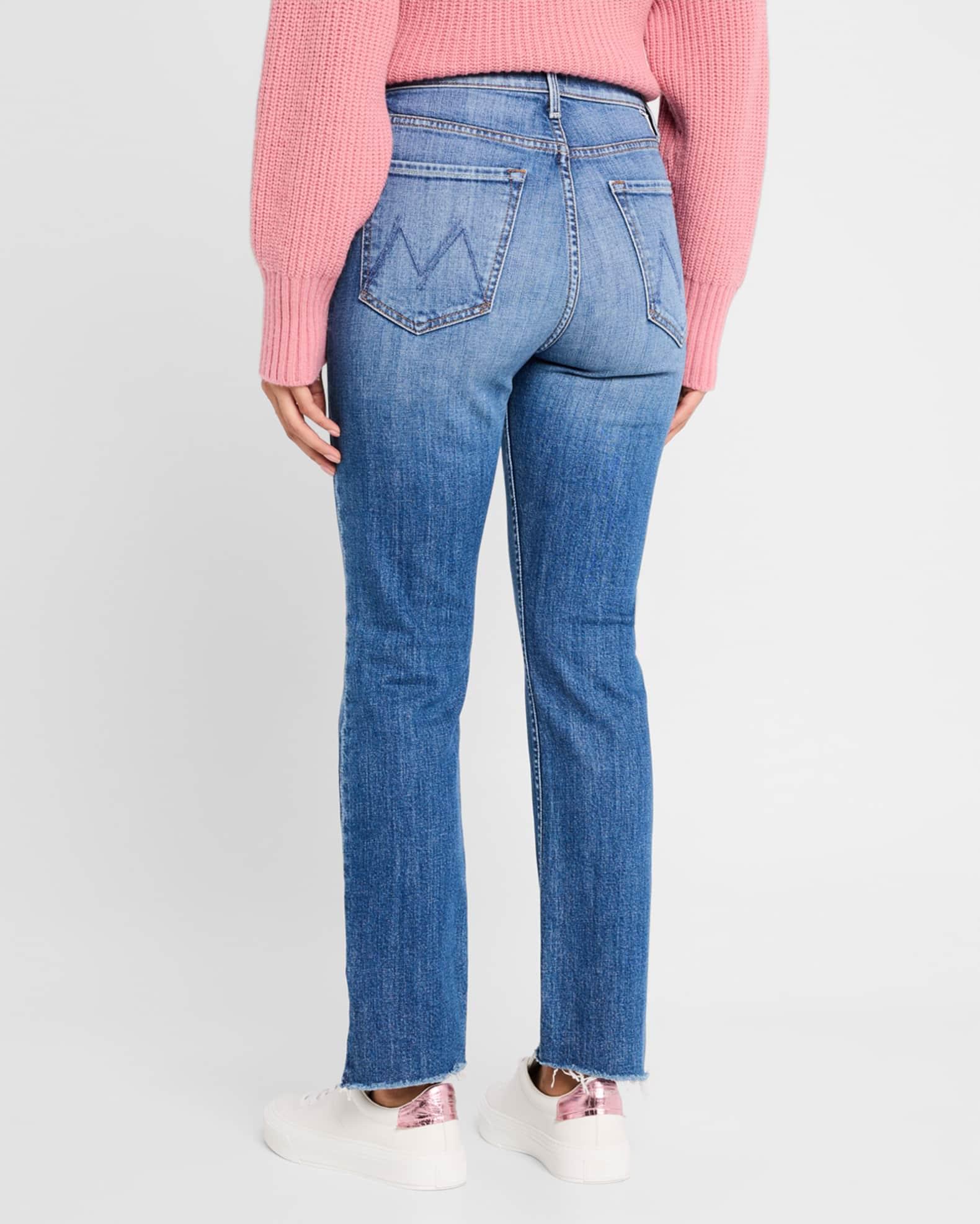The High-Waist Rider Ankle Step Fray Jeans Product Image
