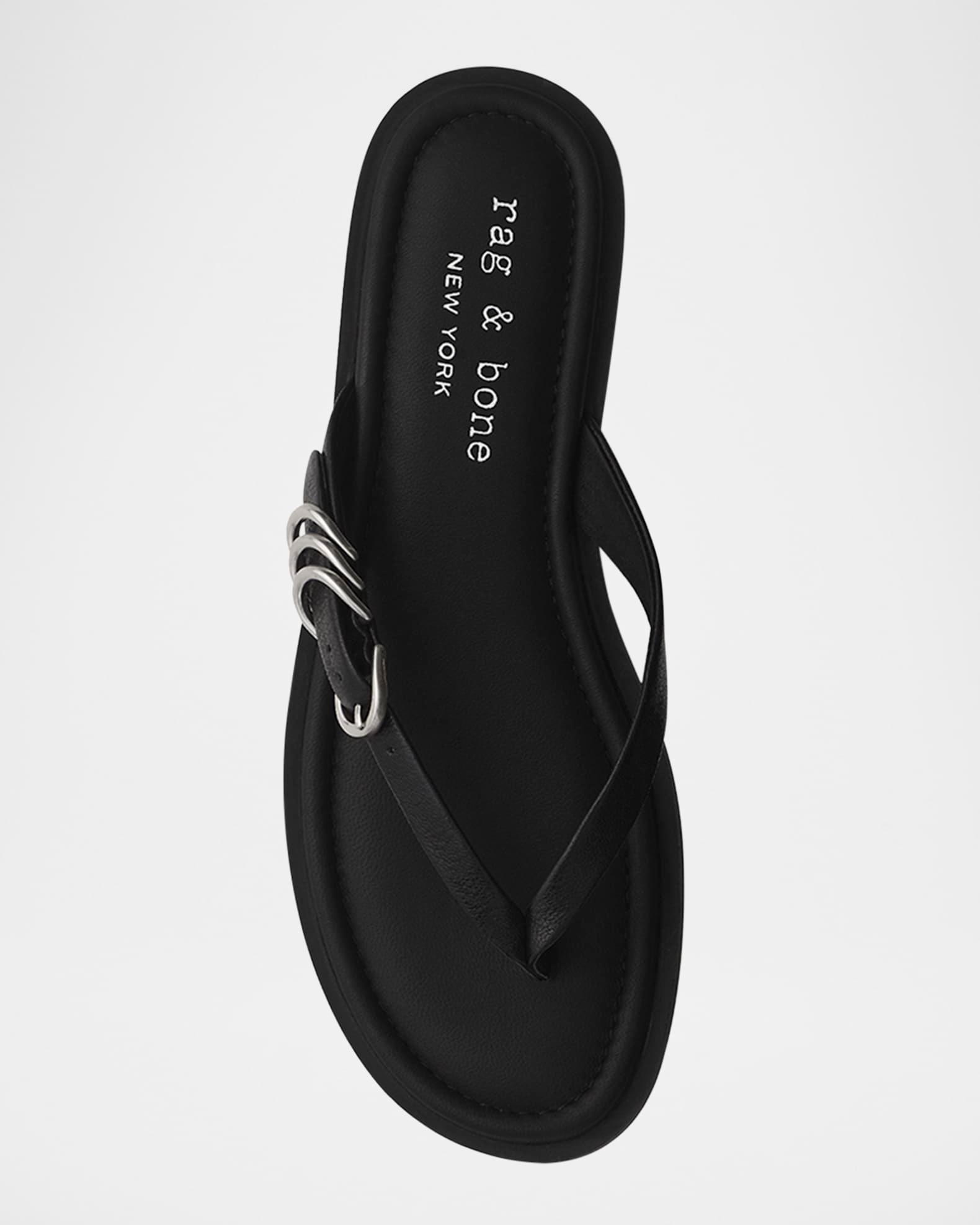 Gia Leather Buckle Thong Sandals Product Image