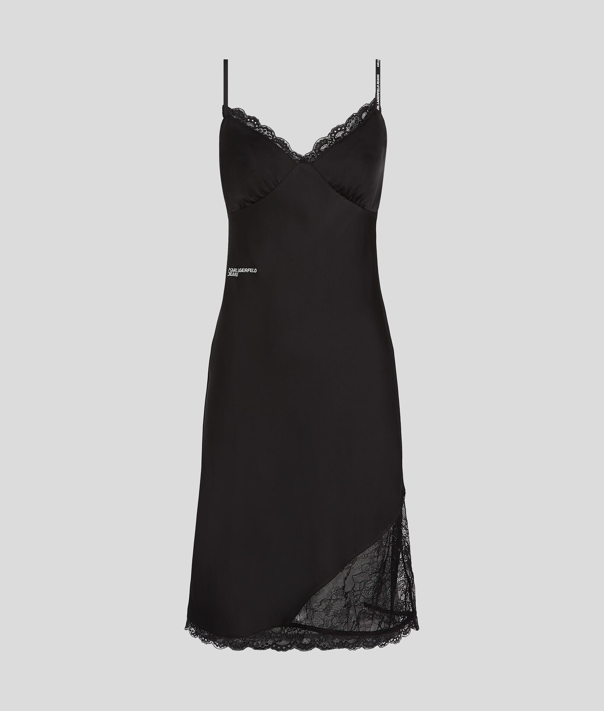 SATIN AND LACE SLIP DRESS Product Image