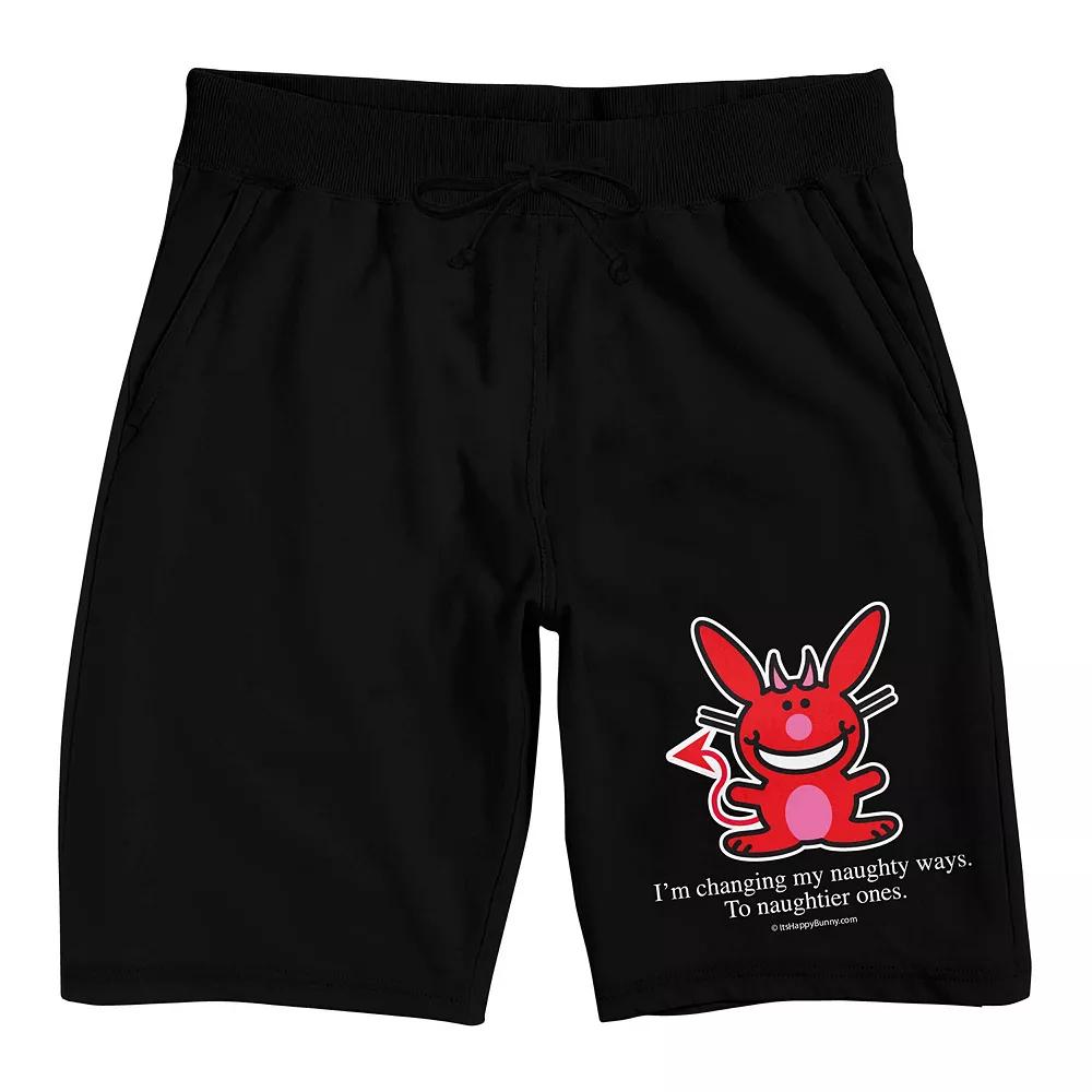 Men's It's Happy Bunny Bunny Pajama Shorts, Size: Small, Black Product Image