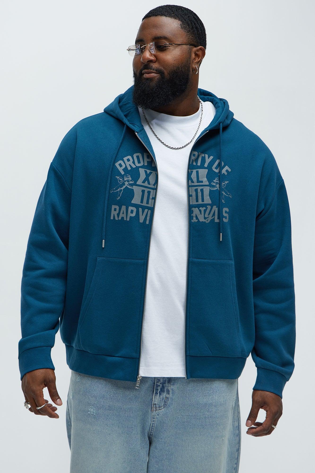 Tyson Rap Vinyls Zip Up Hoodie - Blue Product Image