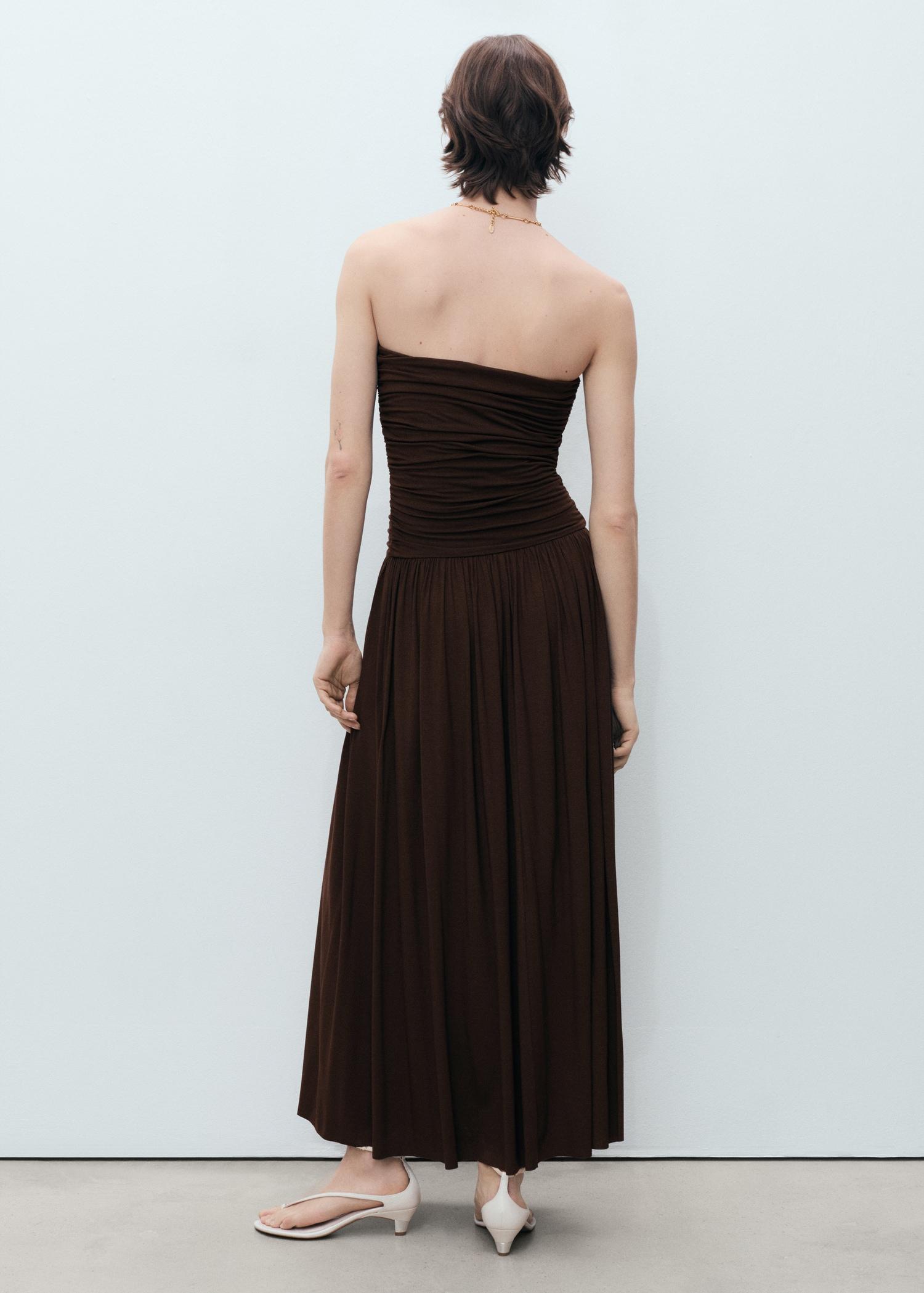 Combined strapless dress - Women | MANGO USA Product Image