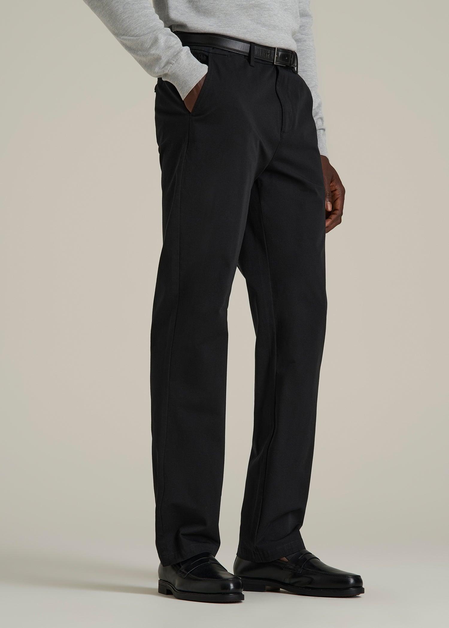 4 Way Stretch Commuter RELAXED Chino Pants for Tall Men in Black Male Product Image