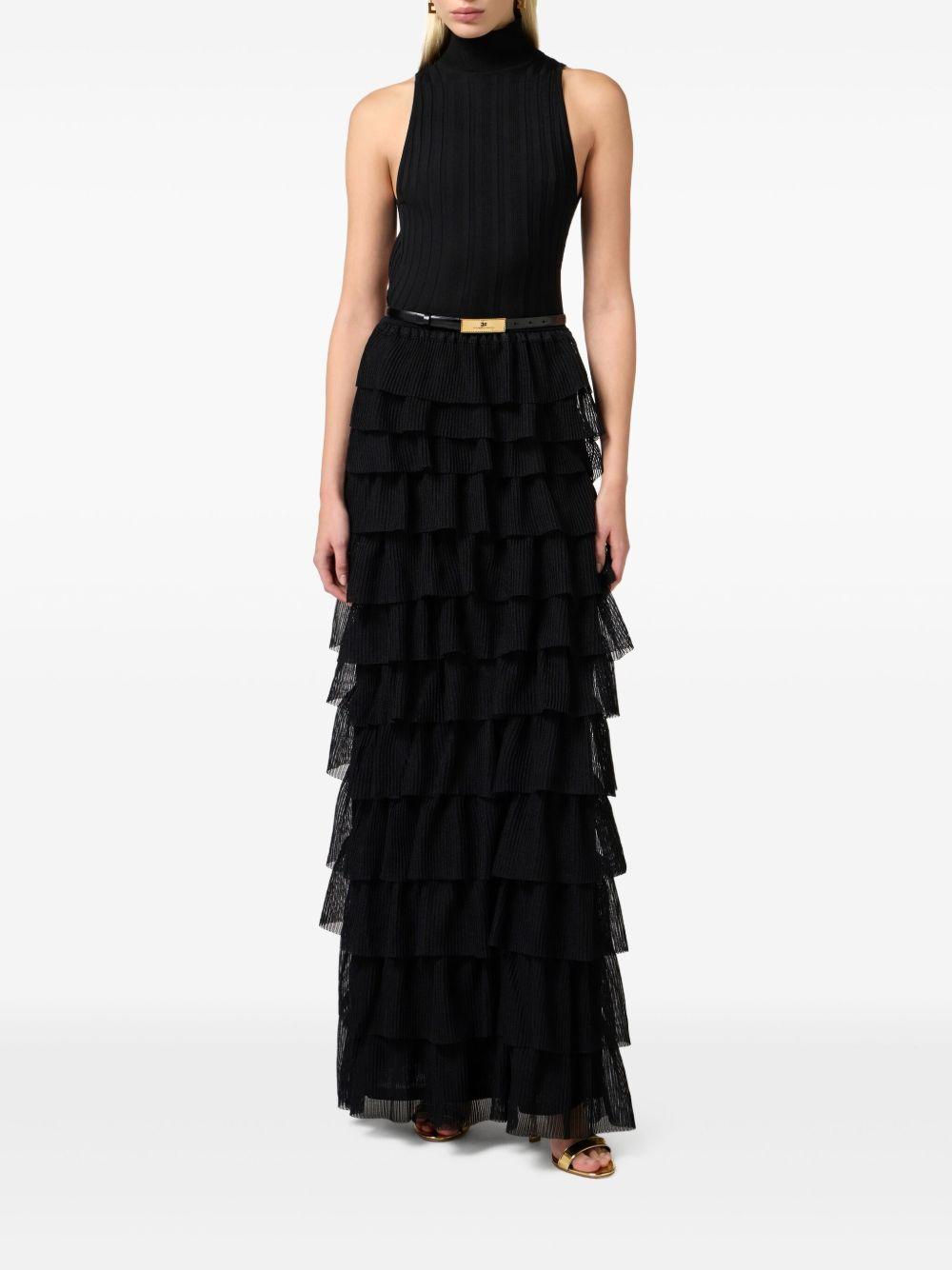 ruffle-detail belted dress  Product Image