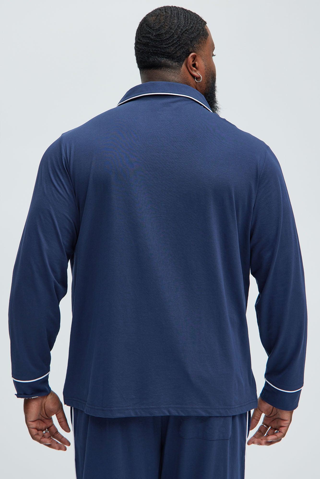 Modern Relaxed Pajama Long Sleeve - Navy Product Image