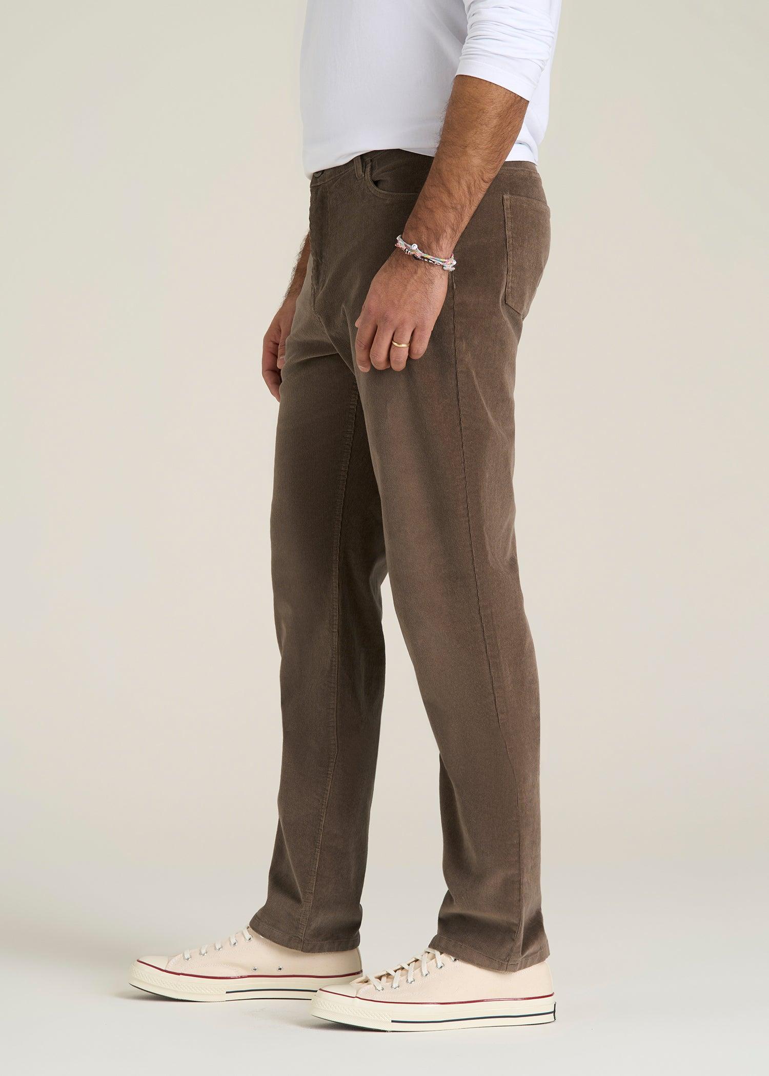 STRAIGHT-LEG Stretch Corduroy Pants for Tall Men in Dark Sand Male Product Image