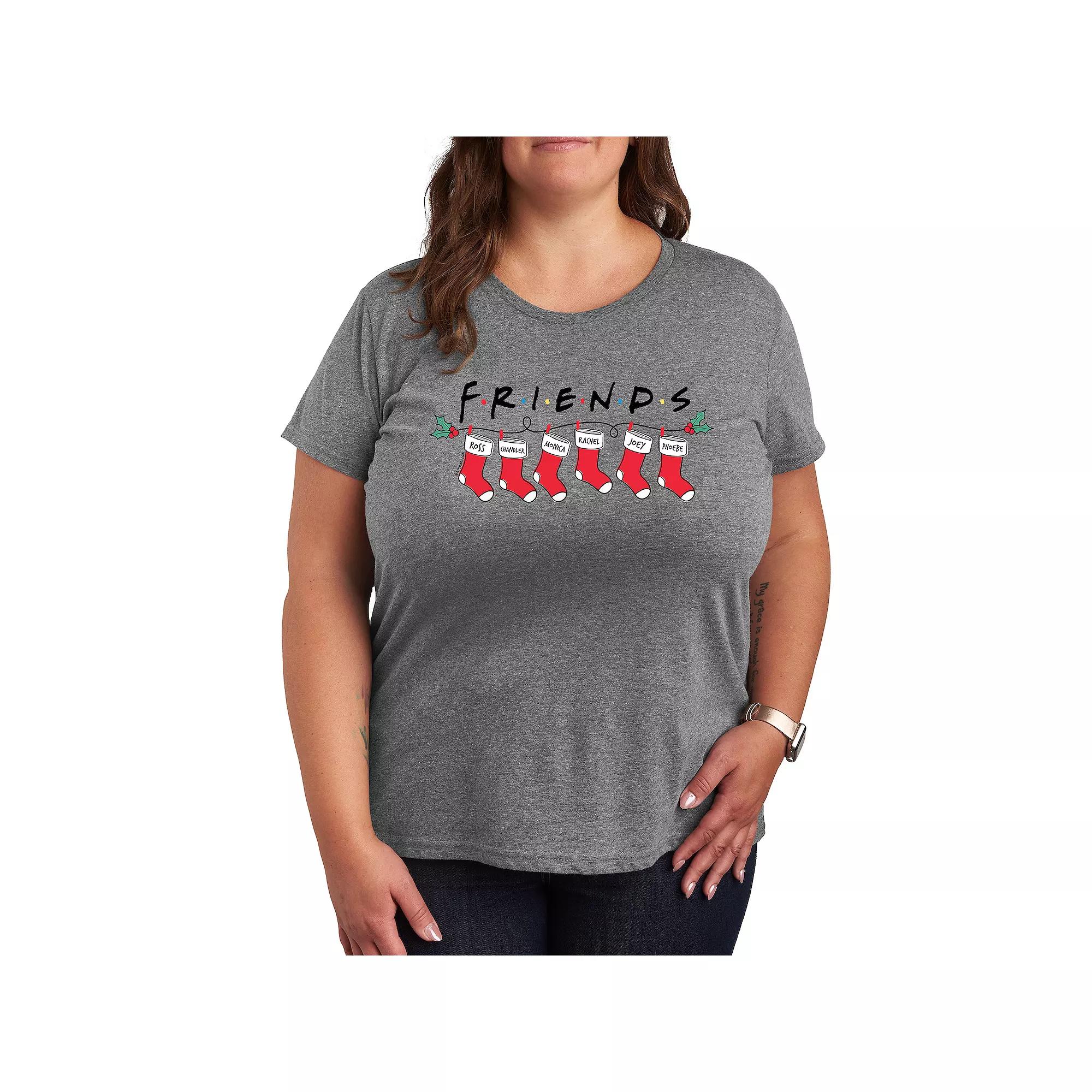 Plus Friends Christmas Stockings Graphic Tee, Women's,  Product Image