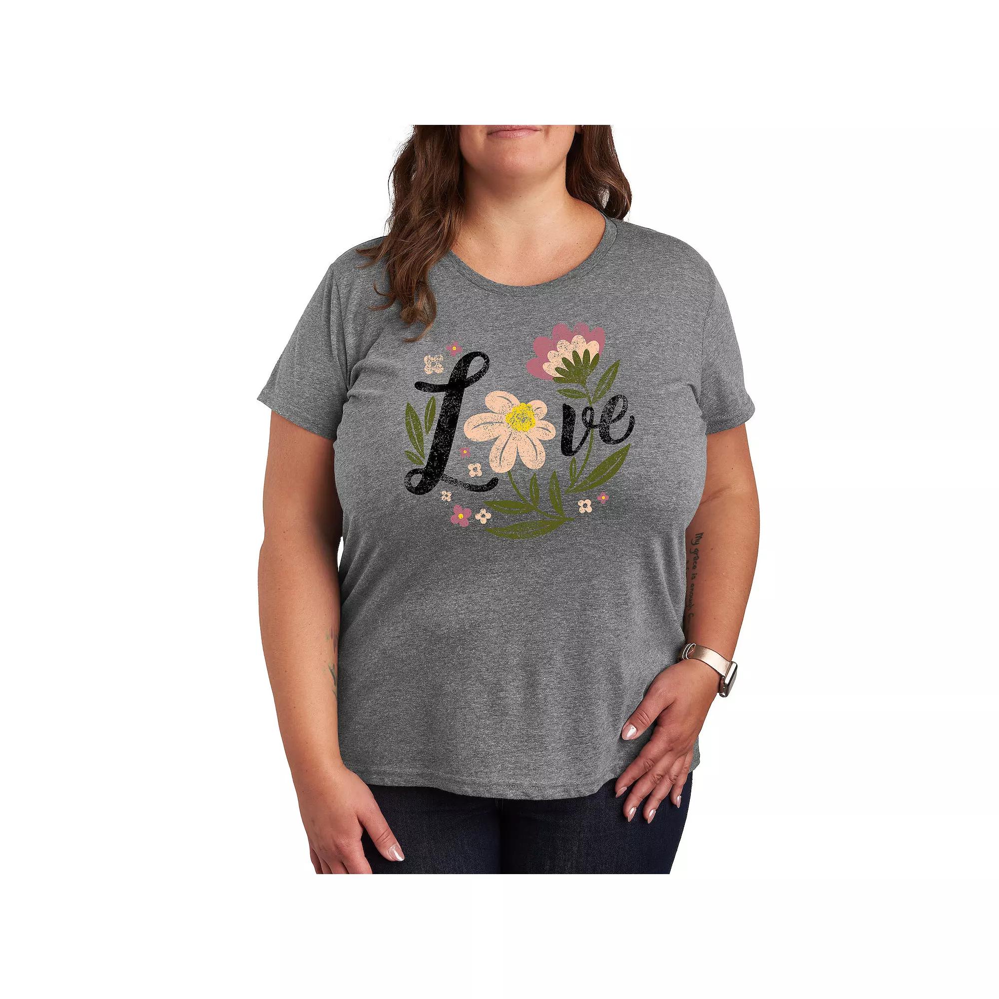 Plus Love Flowers Graphic Tee, Women's,  Product Image