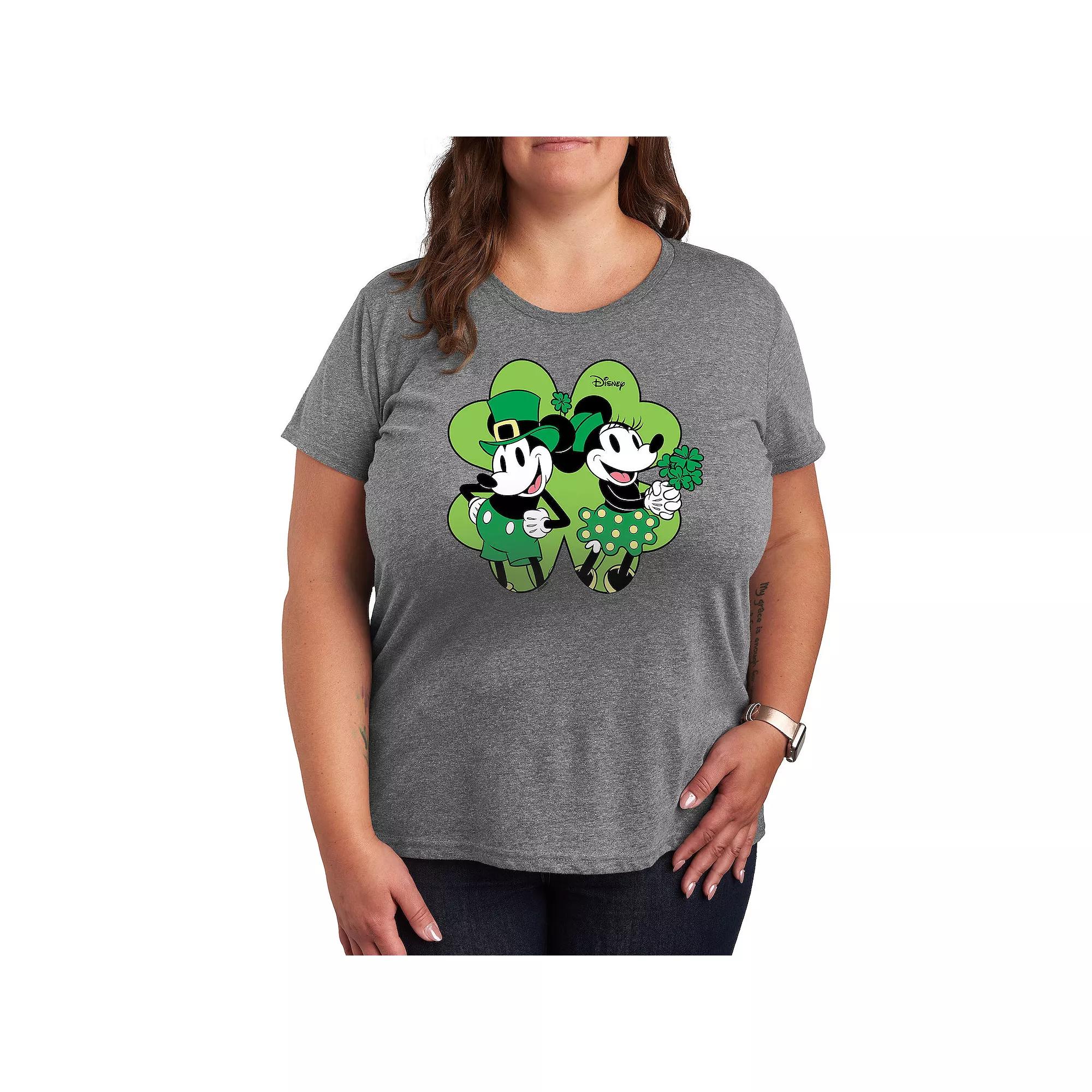 Disney's Mickey & Minnie Mouse Plus Shamrock Graphic Tee, Women's,  Product Image
