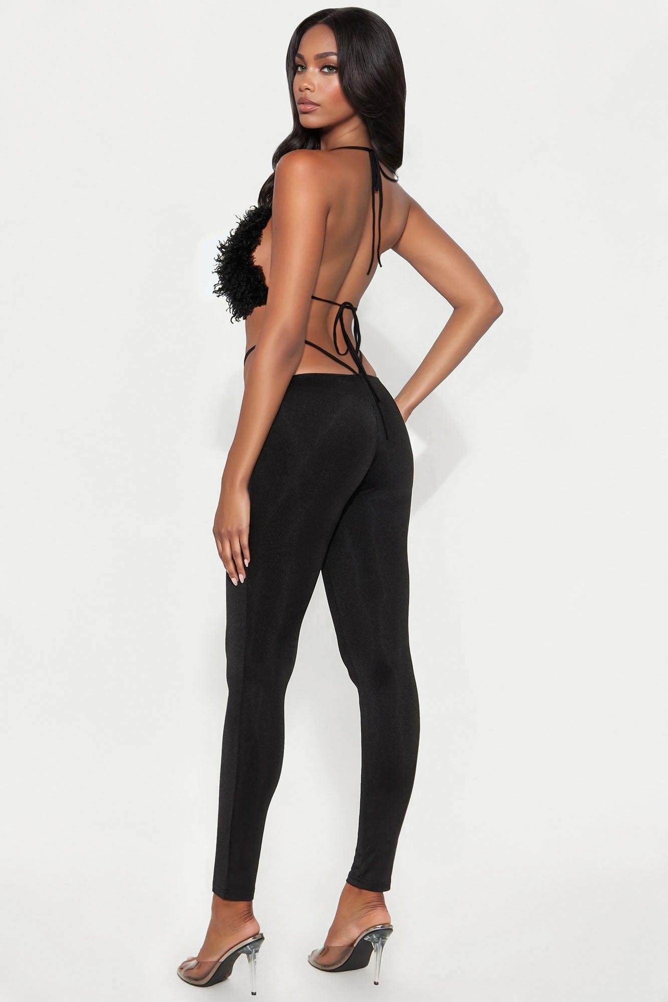 Fur Fantasy Jumpsuit - Black Female Product Image