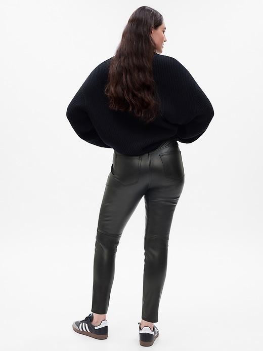 Mid Rise Vegan Leather True Skinny Pants Product Image