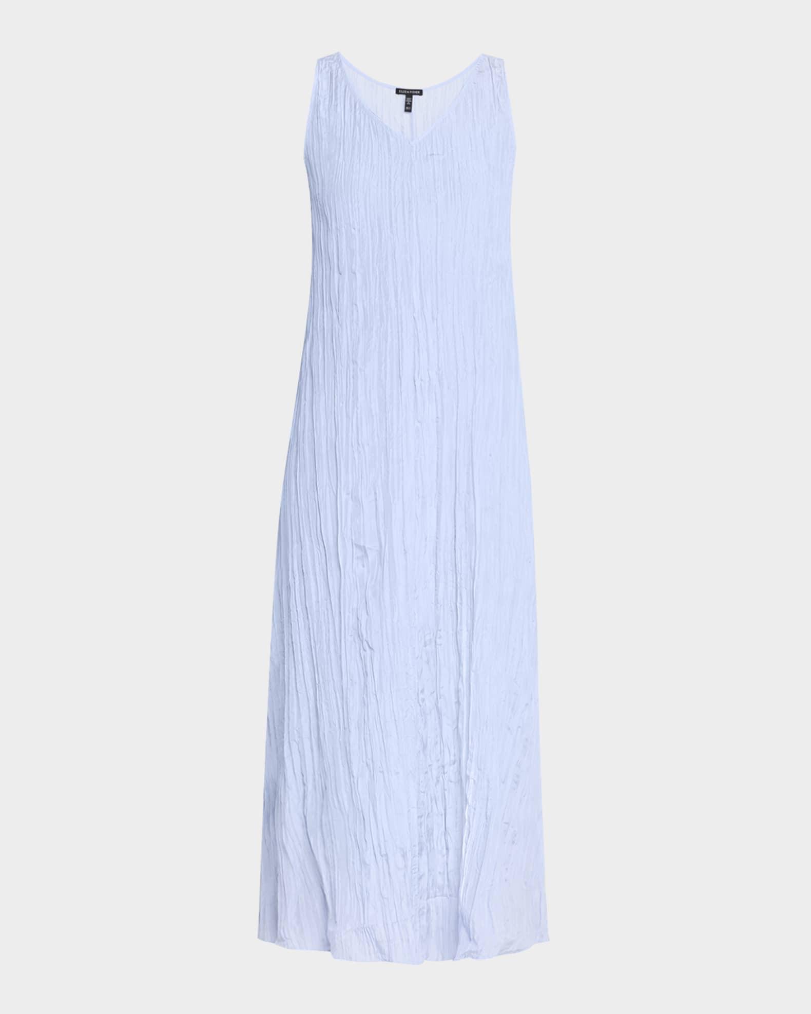 Sleeveless Crinkled Silk Midi Dress Product Image