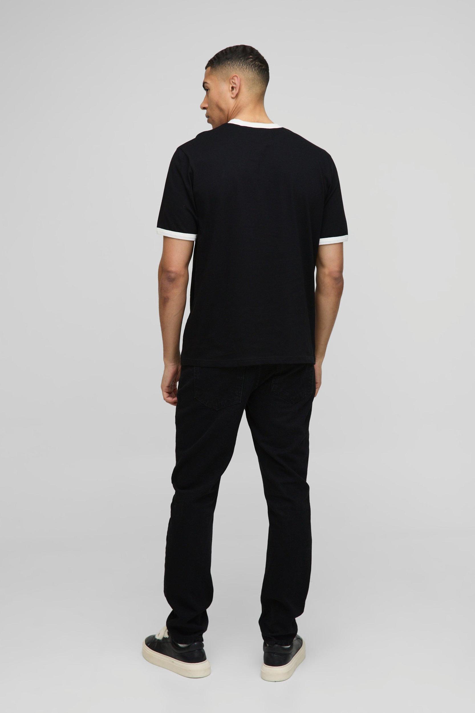 Regular Fit Ringer Crew Neck T-Shirt | boohooMAN USA Product Image
