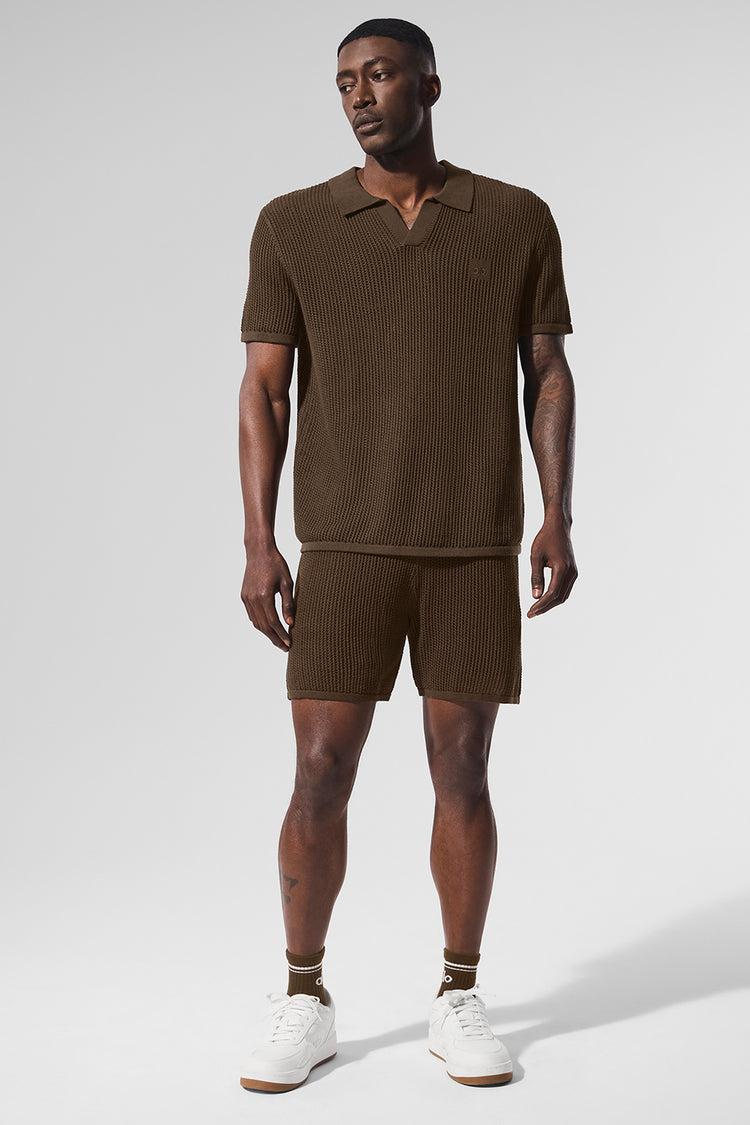 Open-Knit Polo - Espresso Male Product Image