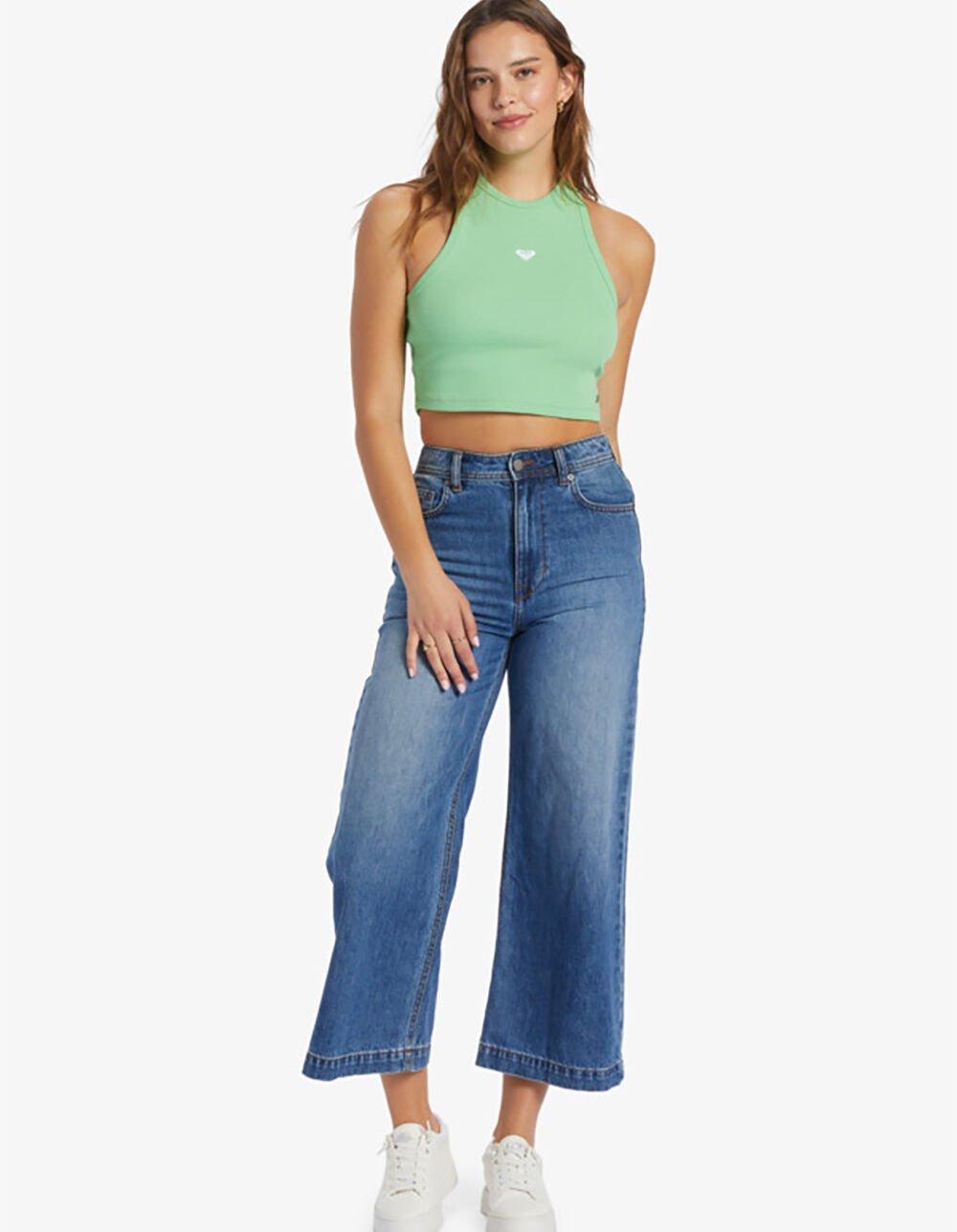 ROXY Bright Boardwalk Womens High Knit Tank Top - GREEN Product Image