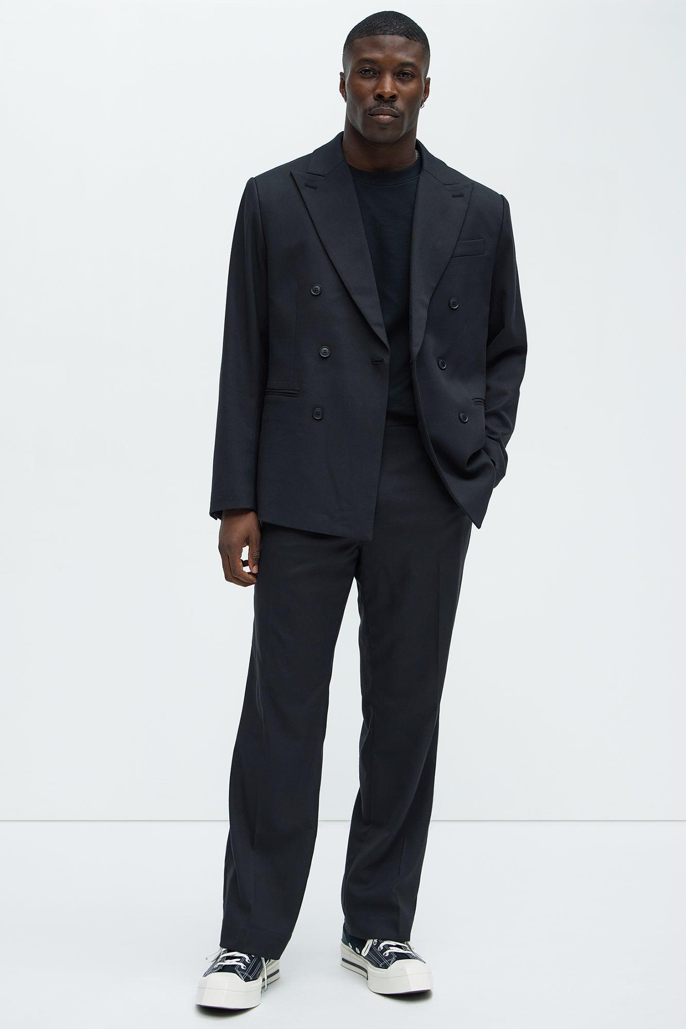 High Peak Lapel Suit Blazer - Black Product Image