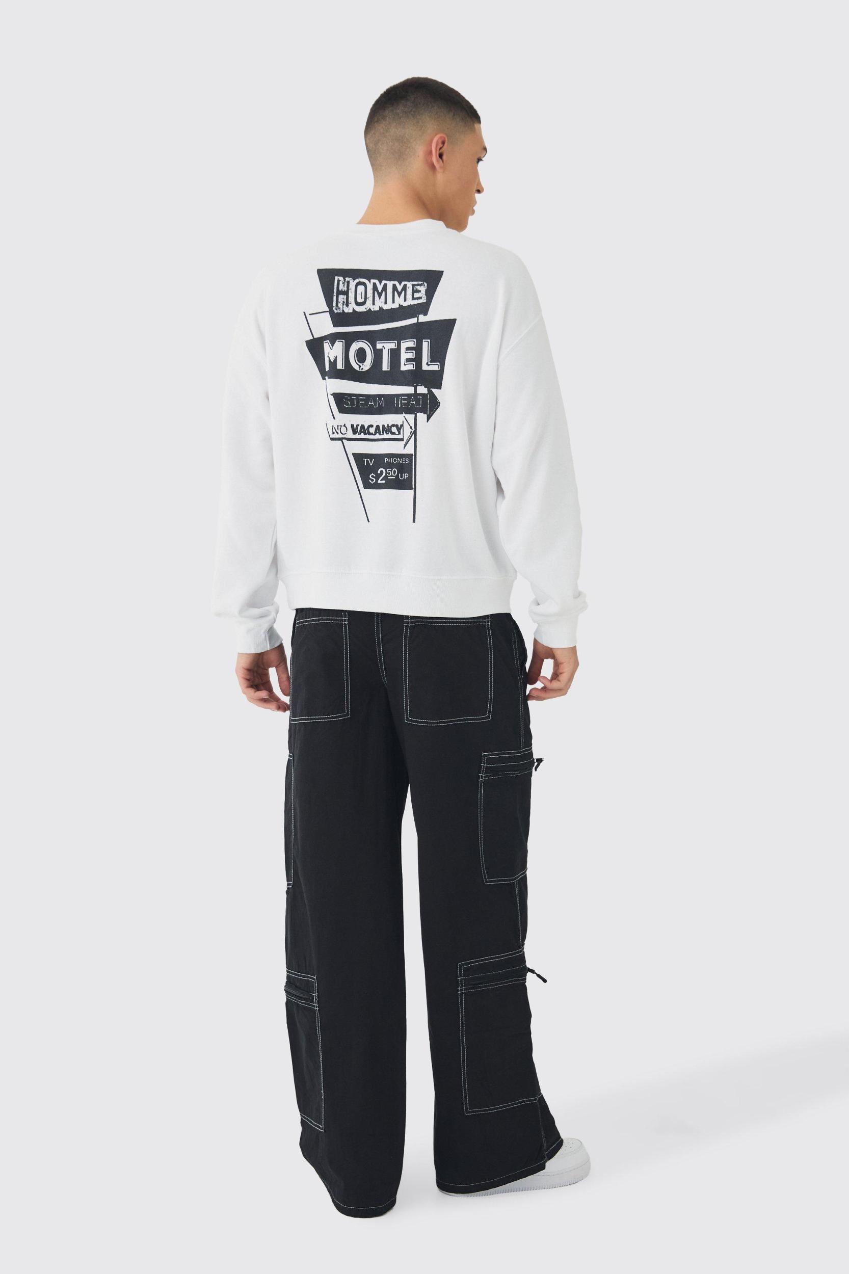 Elasticated Waist Baggy Canvas Contrast Stitch Cargo Pants | boohooMAN USA Product Image