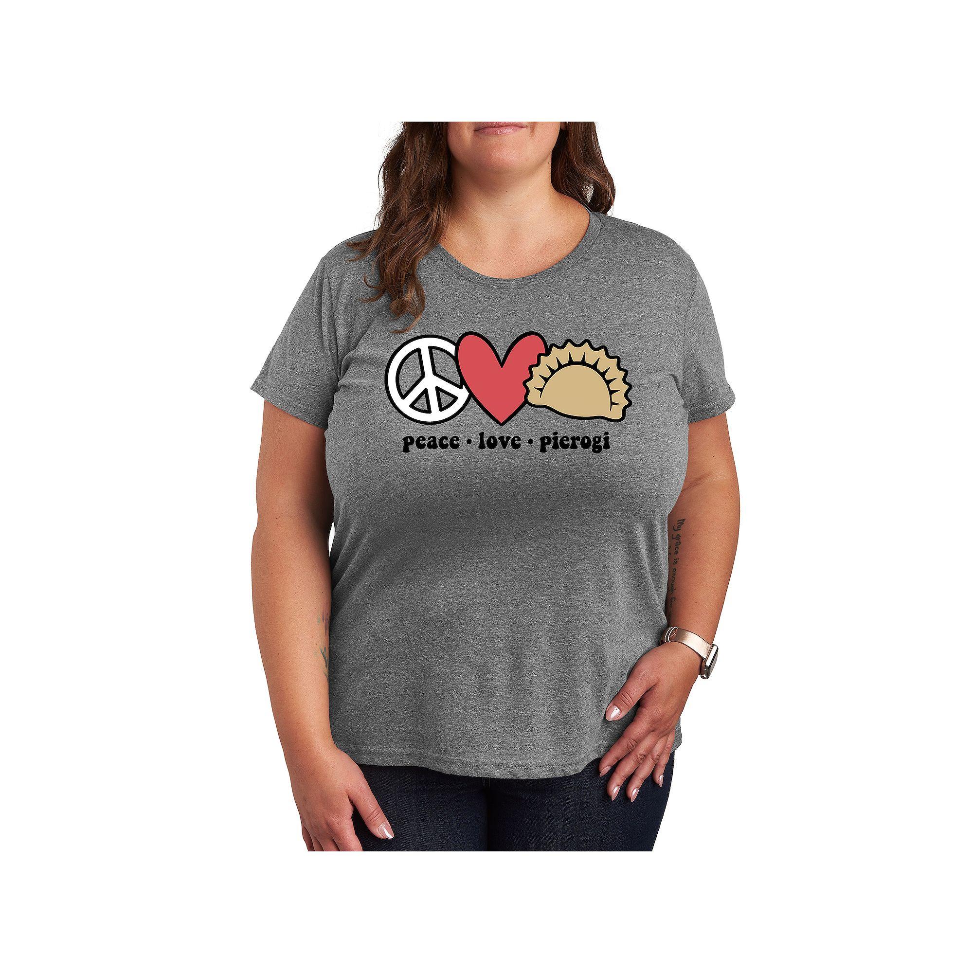 Plus Peace Love Pierogi Graphic Tee, Women's,  Product Image