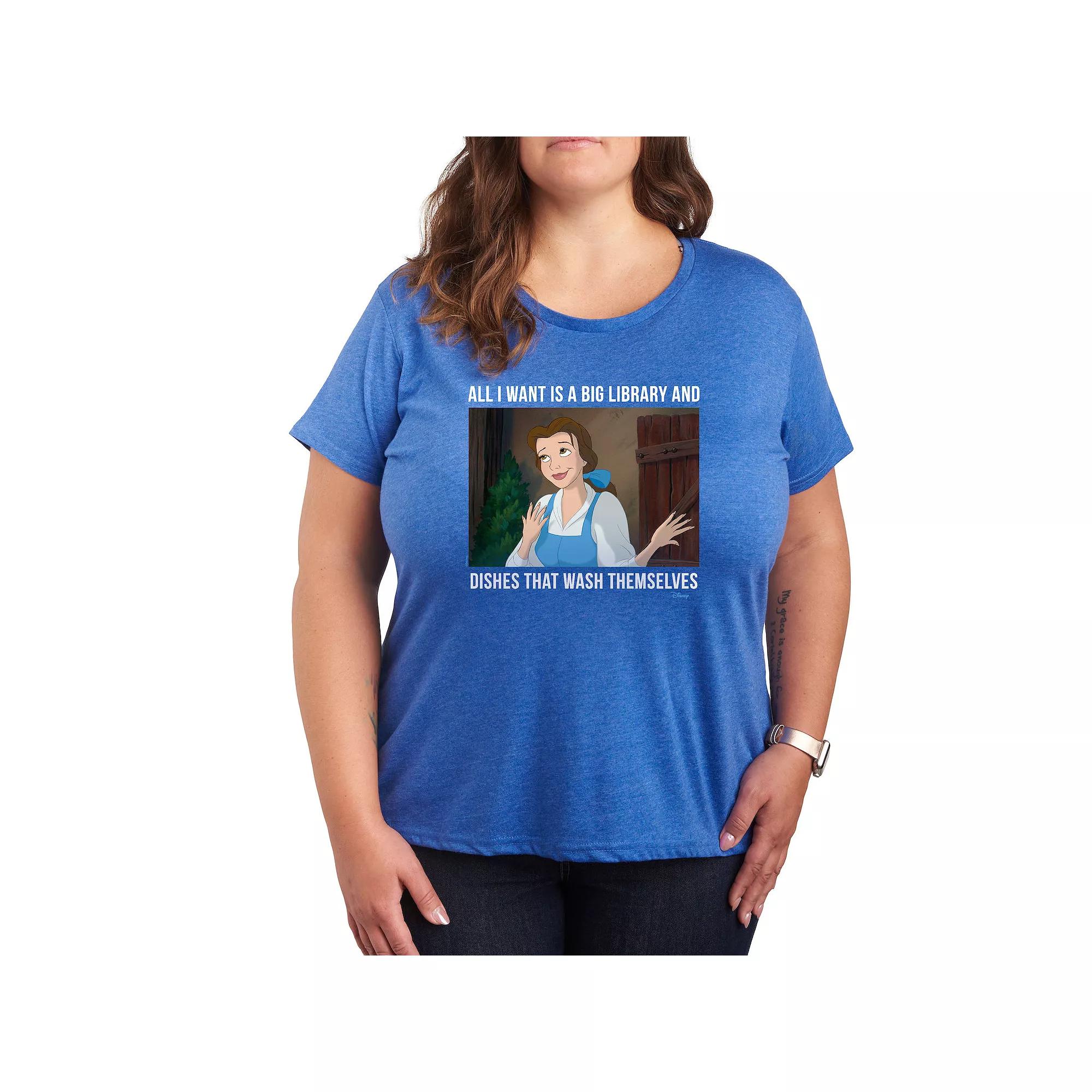 Disney Princess Belle Plus Library Graphic Tee, Women's,  Product Image