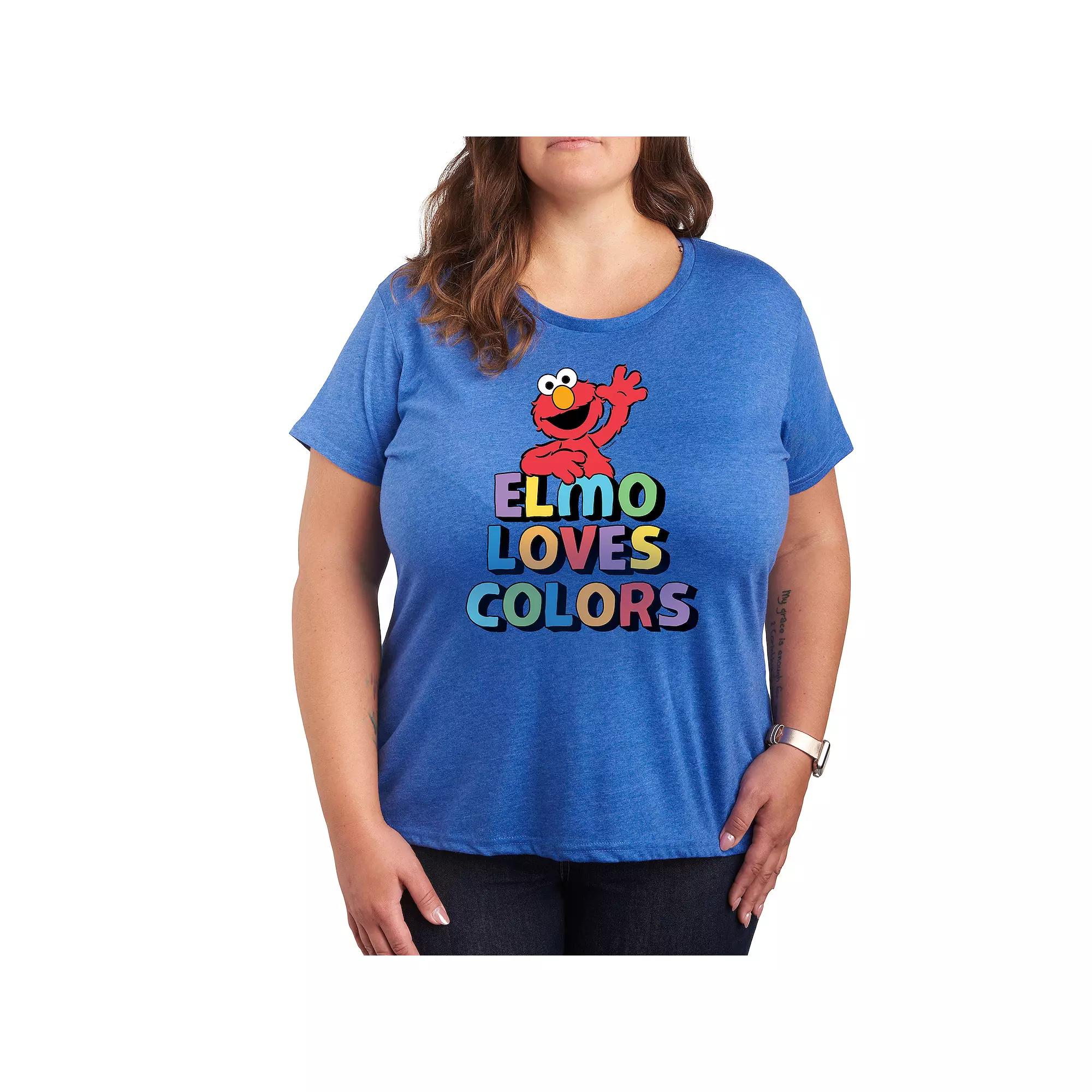 Plus Sesame Street Elmo Colors Graphic Tee, Women's,  Product Image