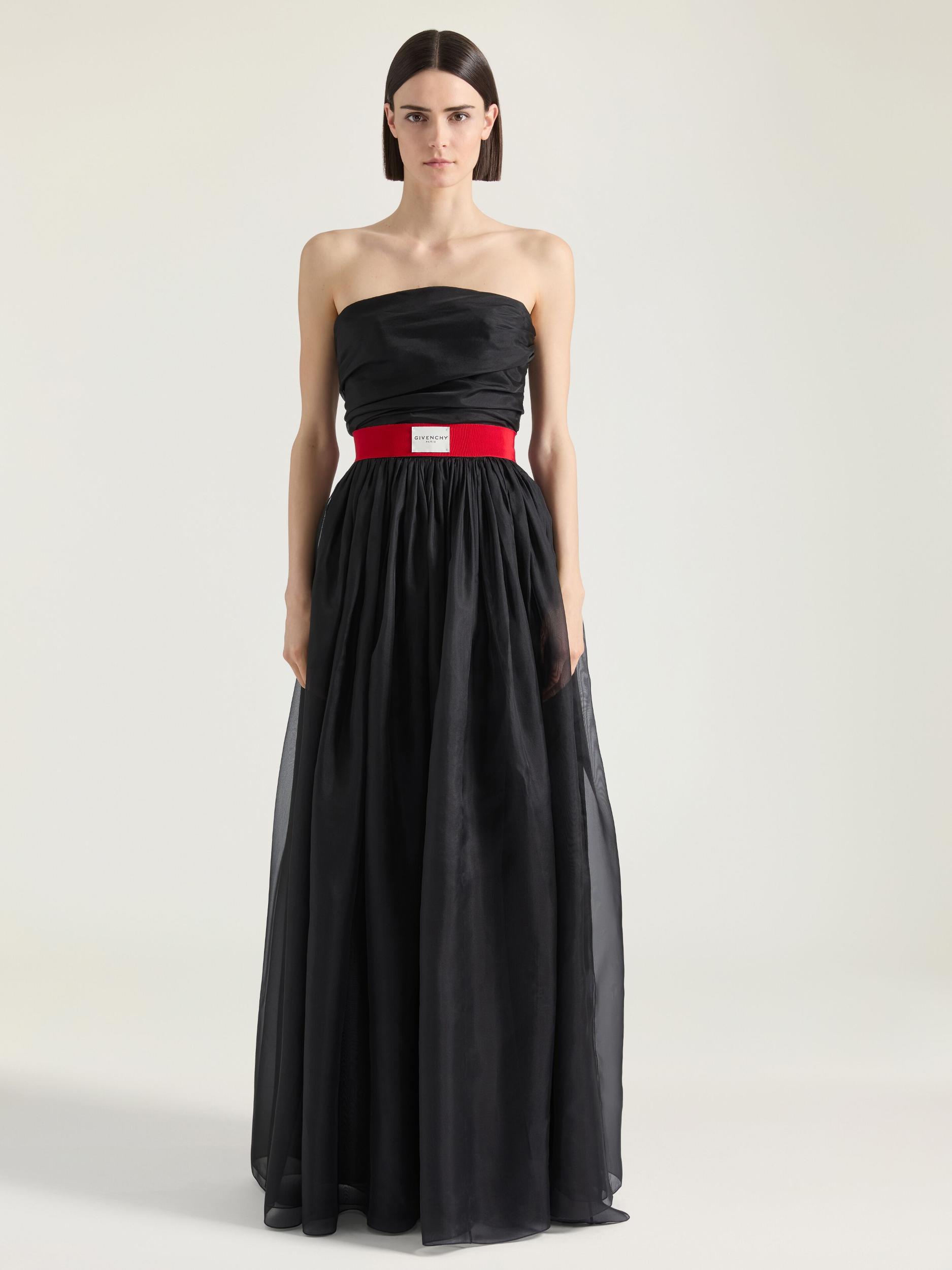 Bustier evening dress in organza Product Image