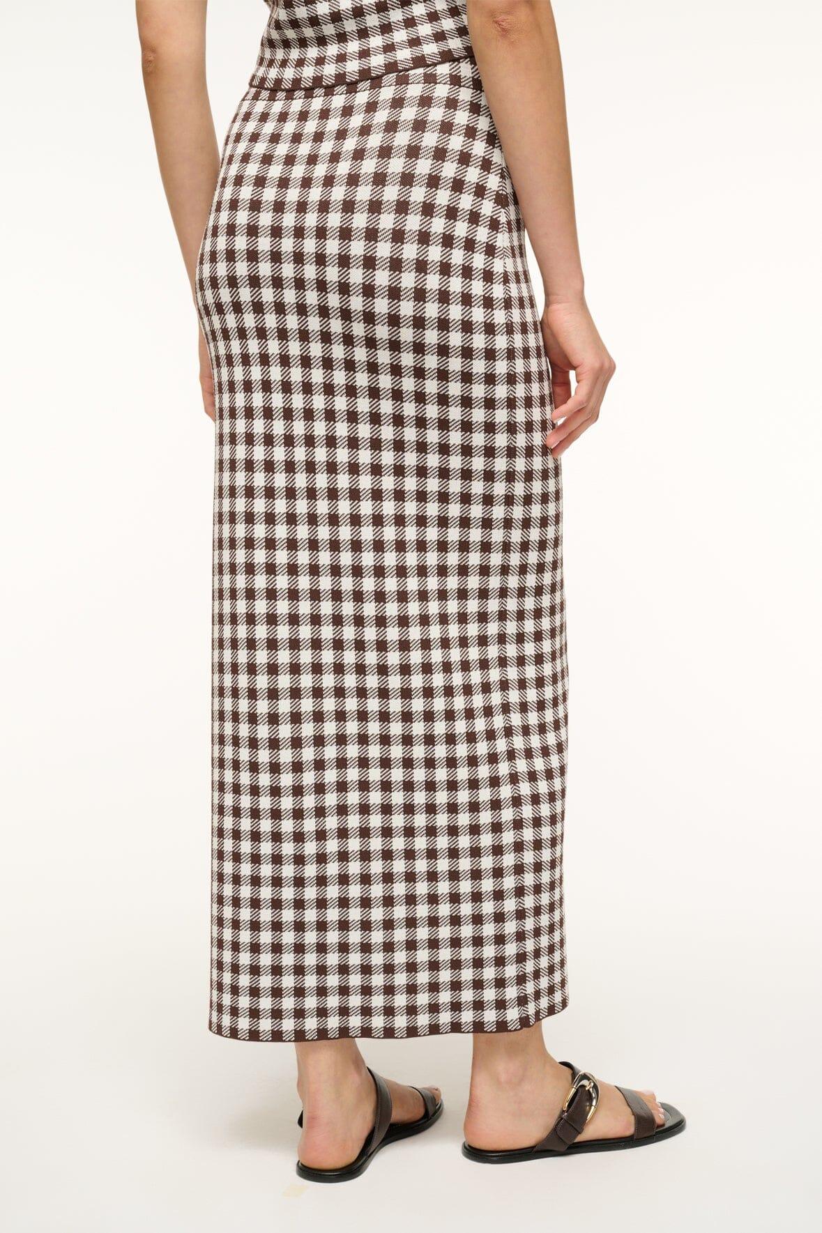 KARINA SKIRT | DARK CHOCOLATE GINGHAM Product Image