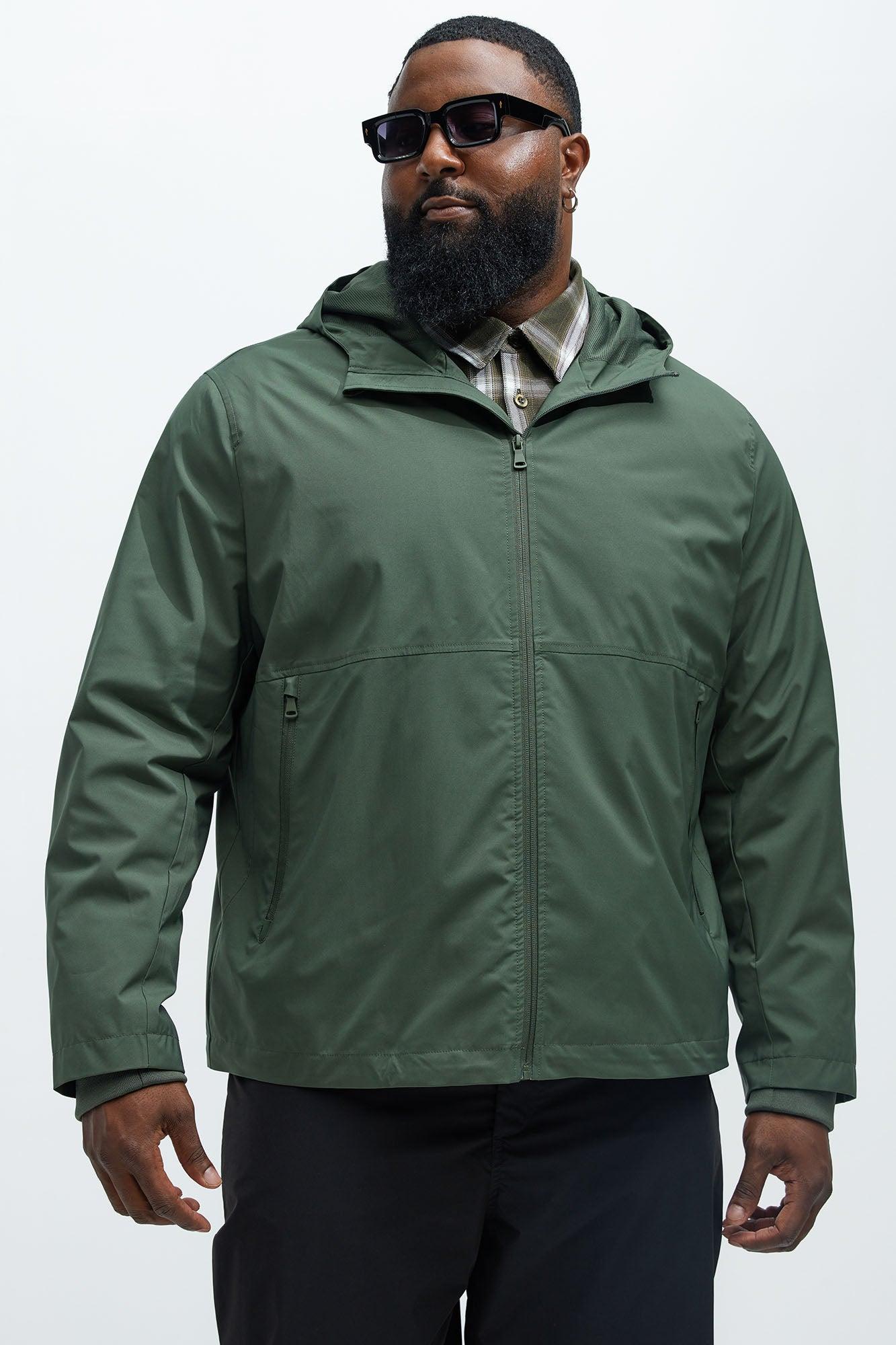 Never Worried Hooded Tech Jacket - Green Product Image