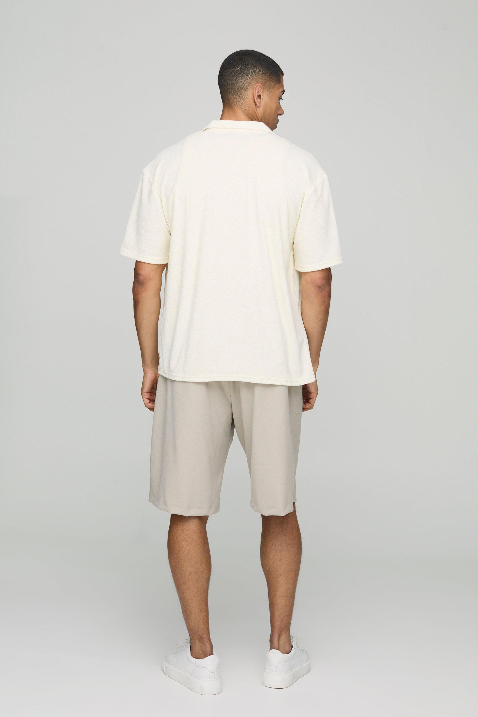 Oversized Revere Collar Short Sleeve Shirt | boohooMAN USA Product Image