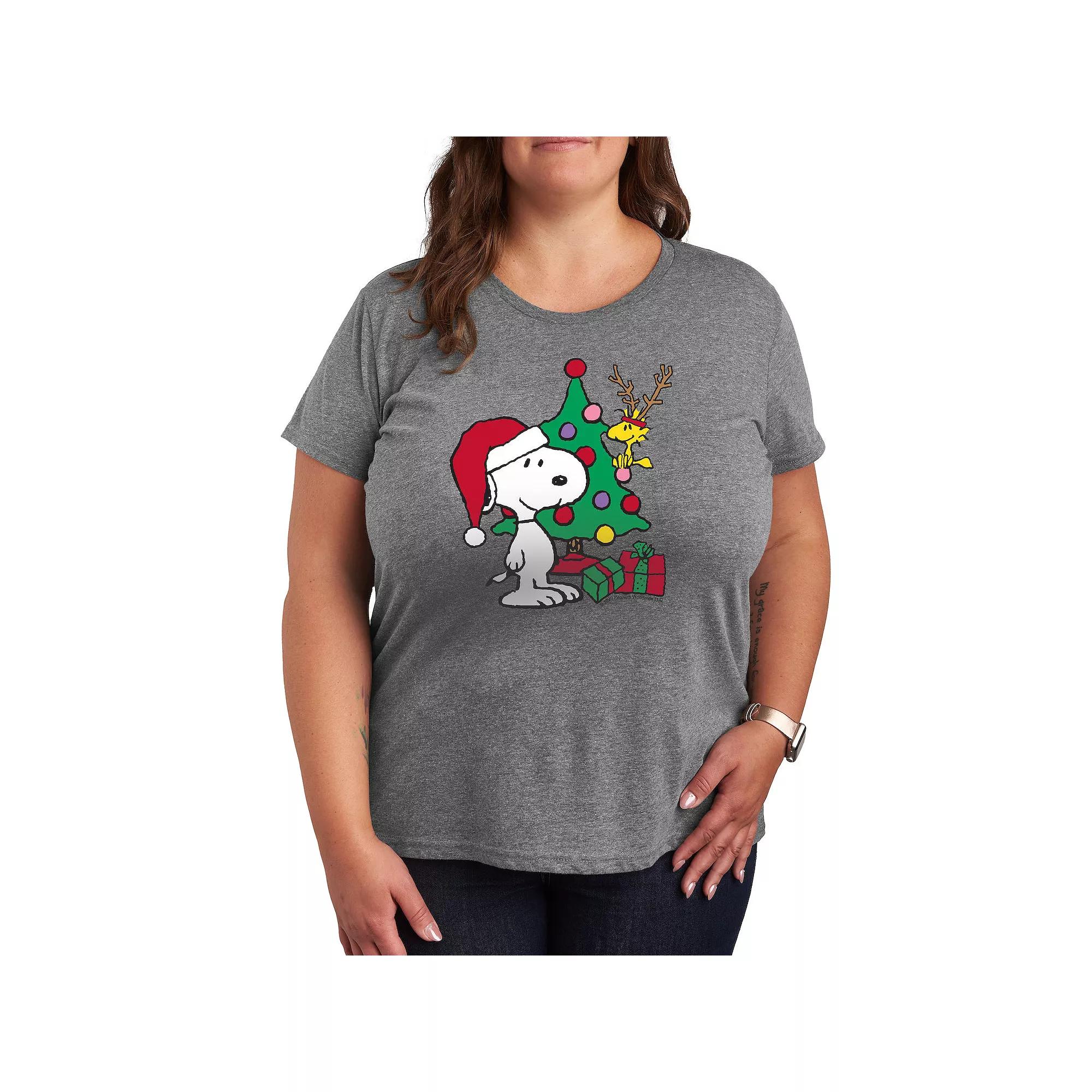 Women's Peanuts Snoopy & Woodstock Happy Holidays Graphic Tee,  Product Image