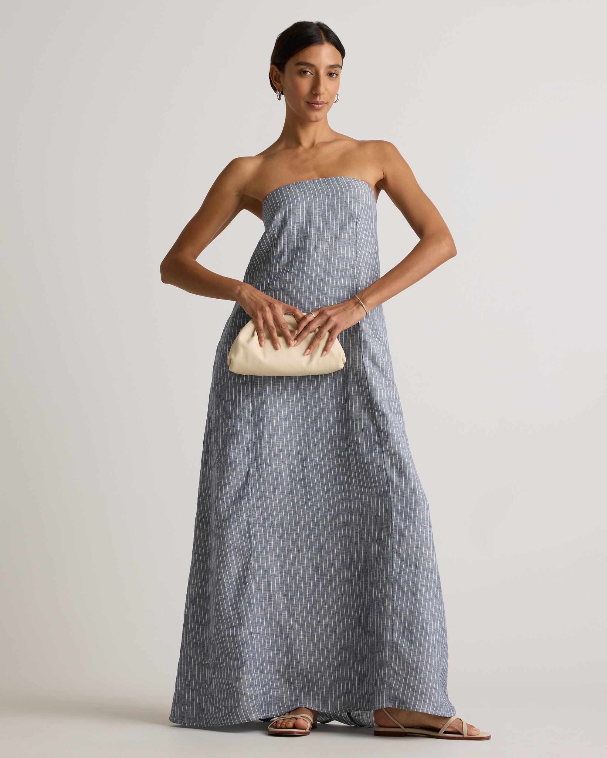 Quince | Women's 100% European Linen Strapless Maxi Dress Product Image