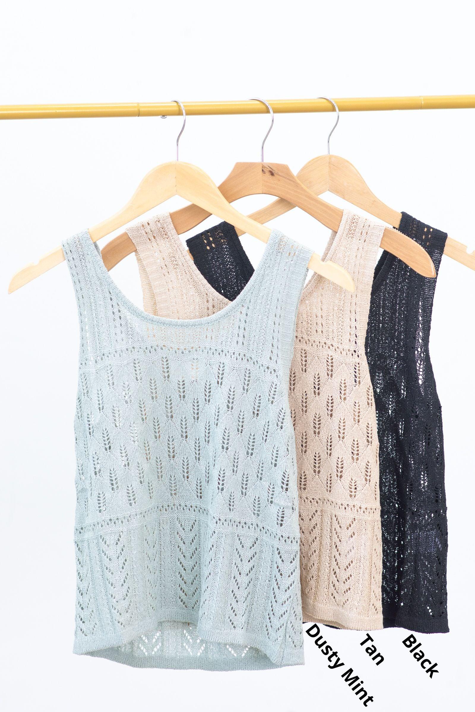 Light Weight Pointelle Tank Top Product Image