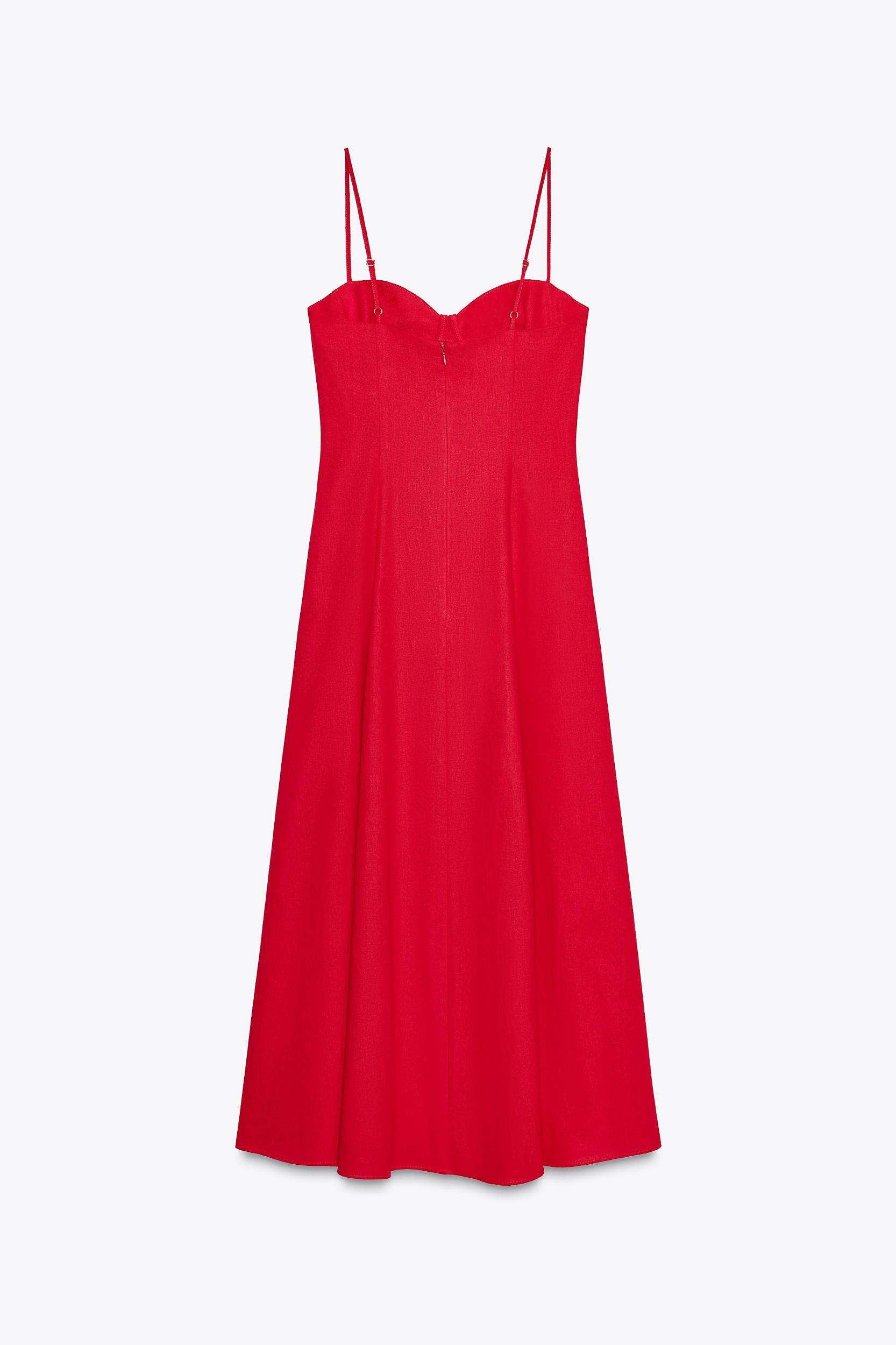 LINEN MIDI CORSET DRESS Product Image