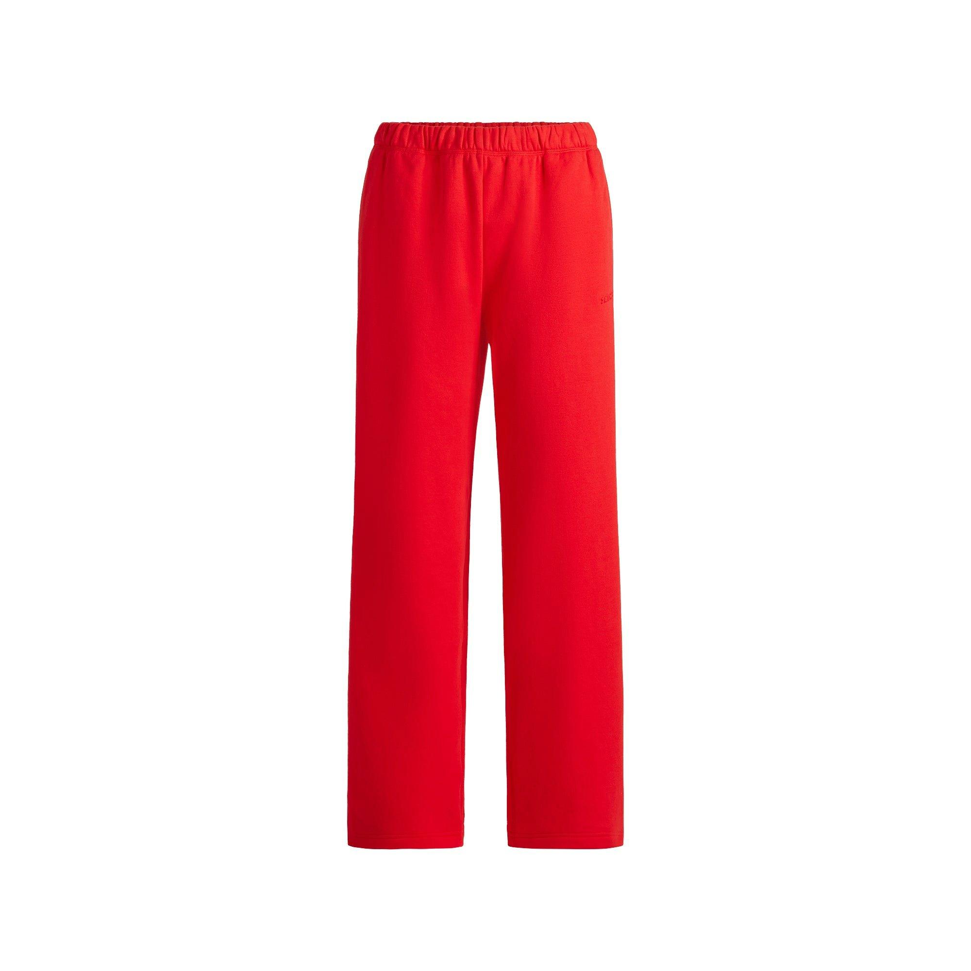 COTTON FLEECE CLASSIC STRAIGHT LEG PANT | RUBY Product Image