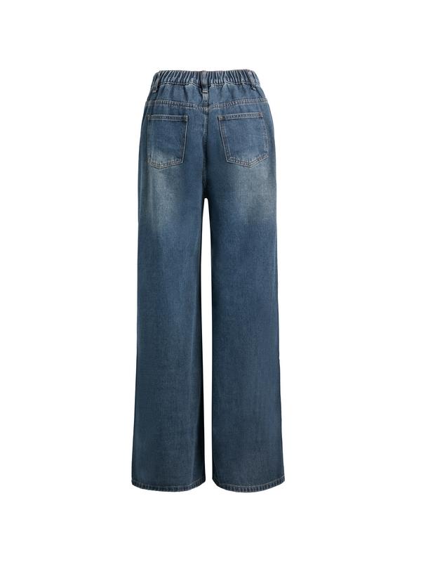 Dark Wash Vintage Baggy Boyfriend Jeans Product Image