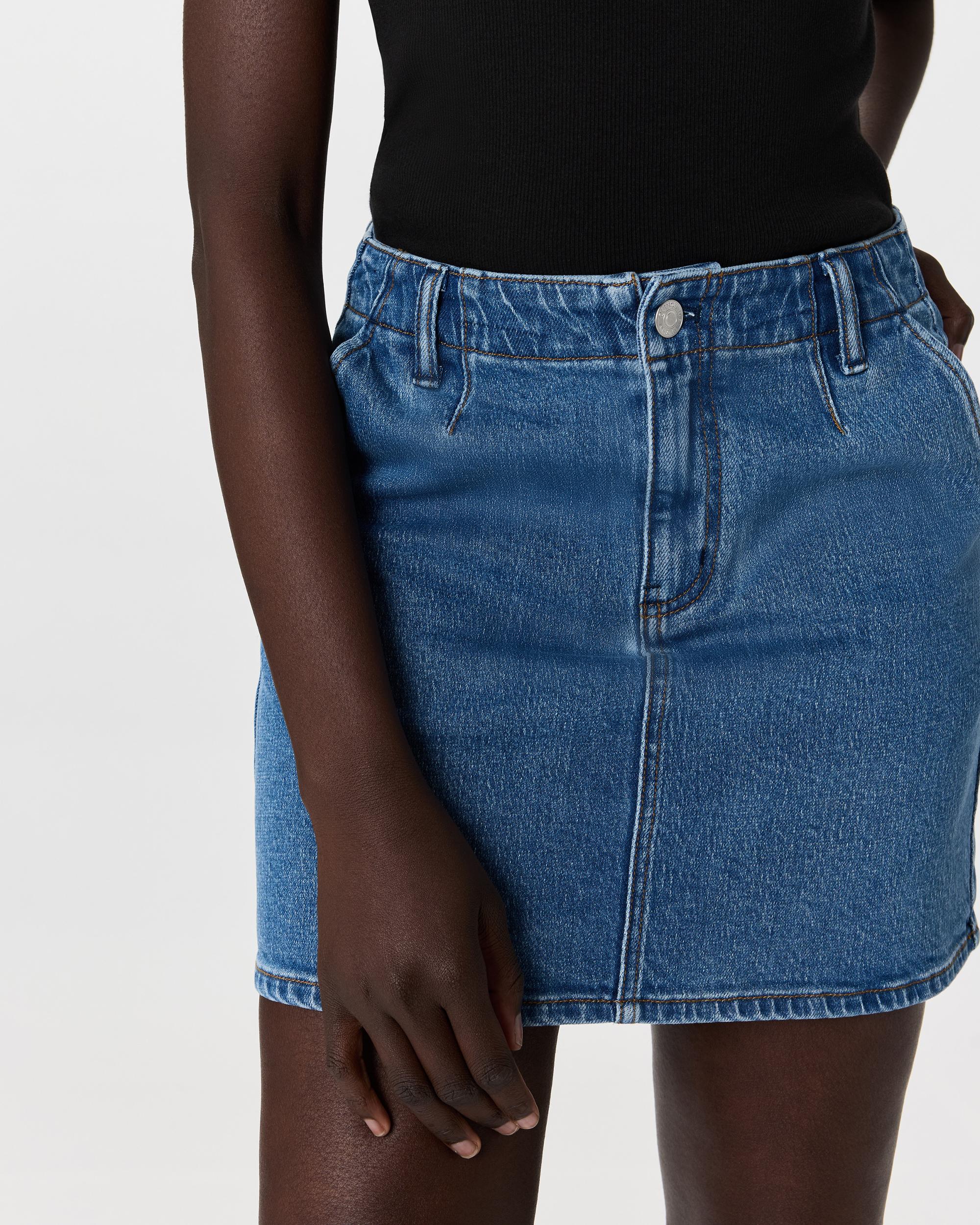 Quince | Women's Stretch Denim Mini Skirt Organic Cotton Product Image