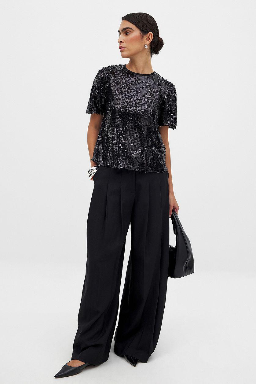 Puff Sleeve Sequin Top Product Image