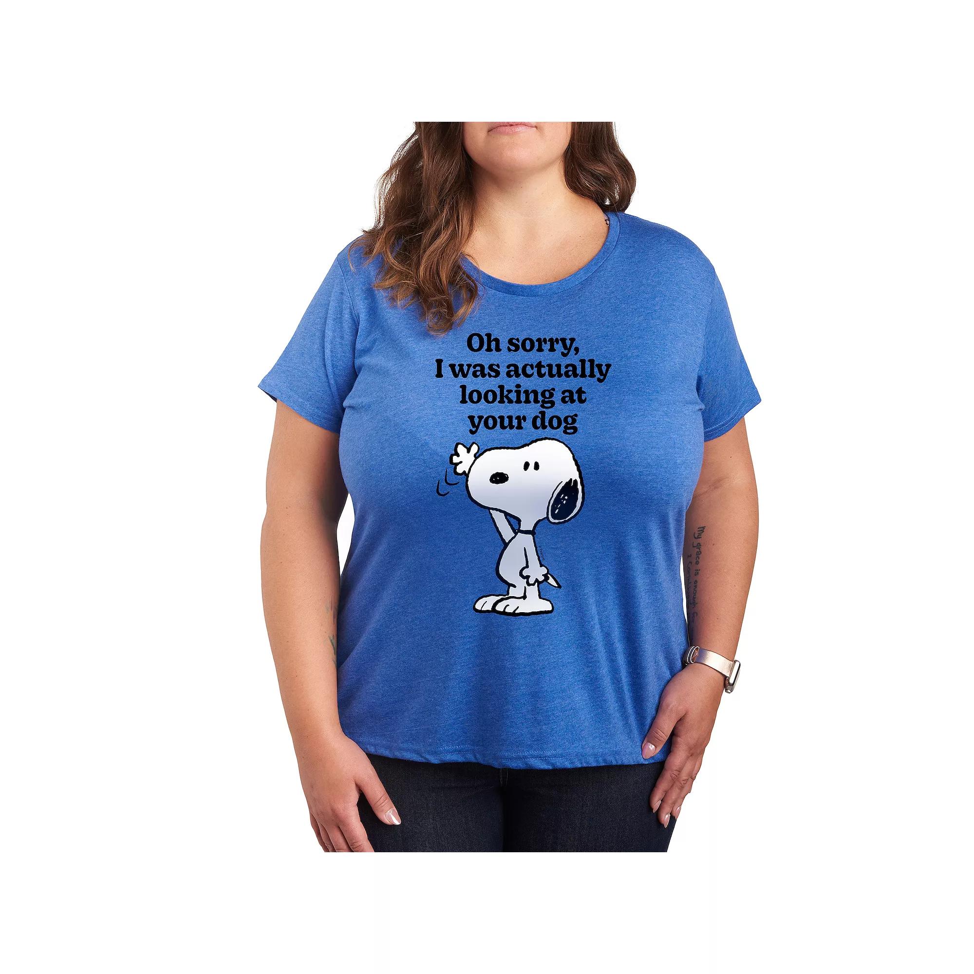 Plus Peanuts Snoopy Looking At Your Dog Graphic Tee, Women's,  Product Image