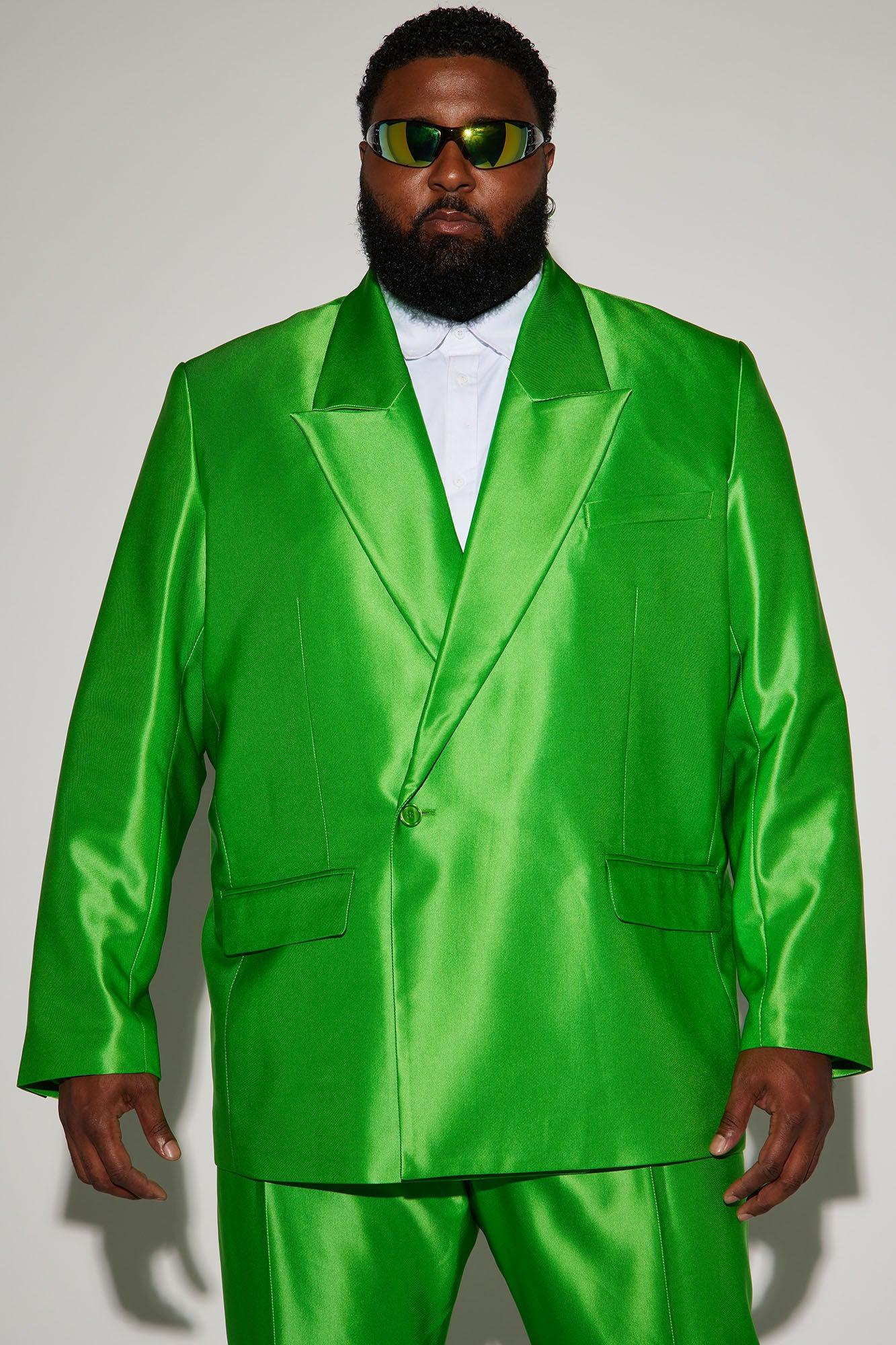 Call On Me Boxy Double Breasted Suit Jacket - Green Product Image