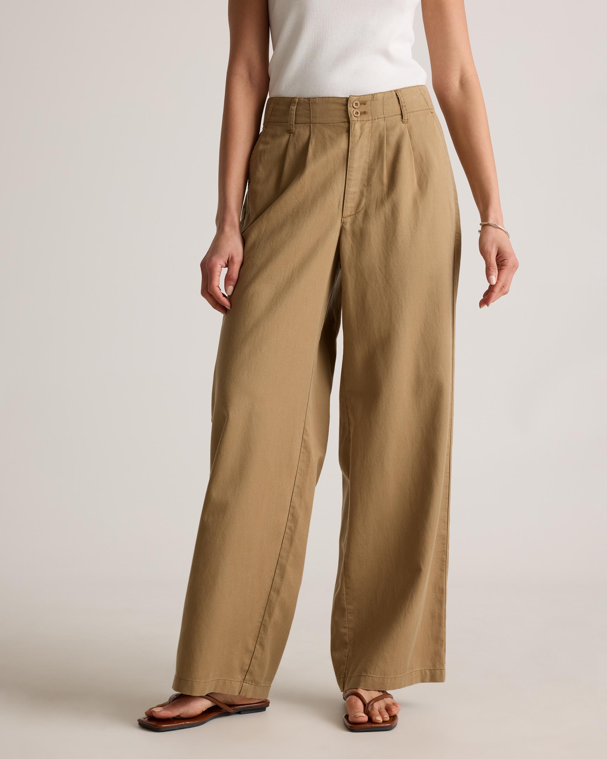 Quince | Women's Drapey Twill Pleated Trouser Tencel Product Image