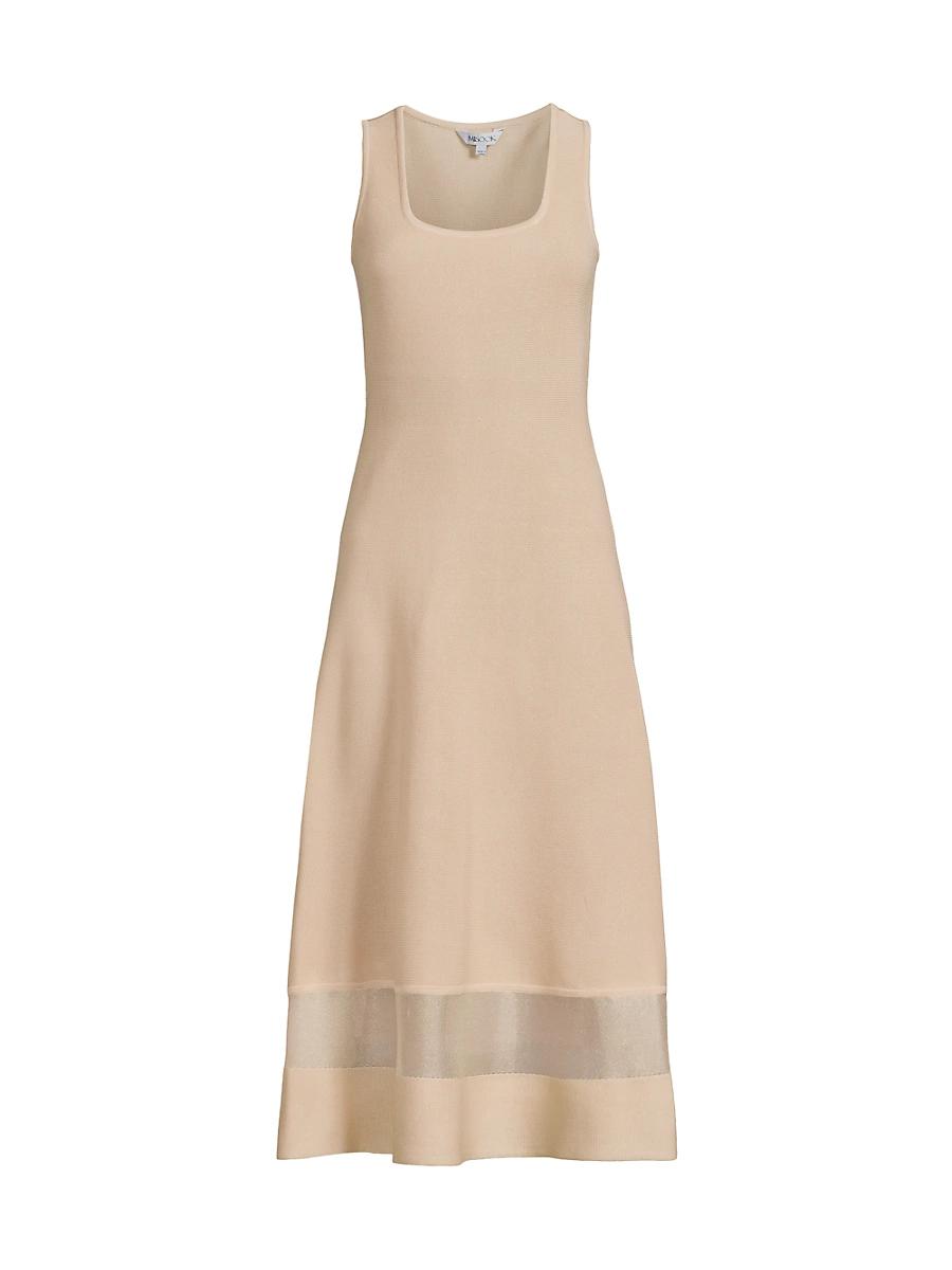 Womens Sheer Hem Sleeveless A-Line Midi-Dress Product Image
