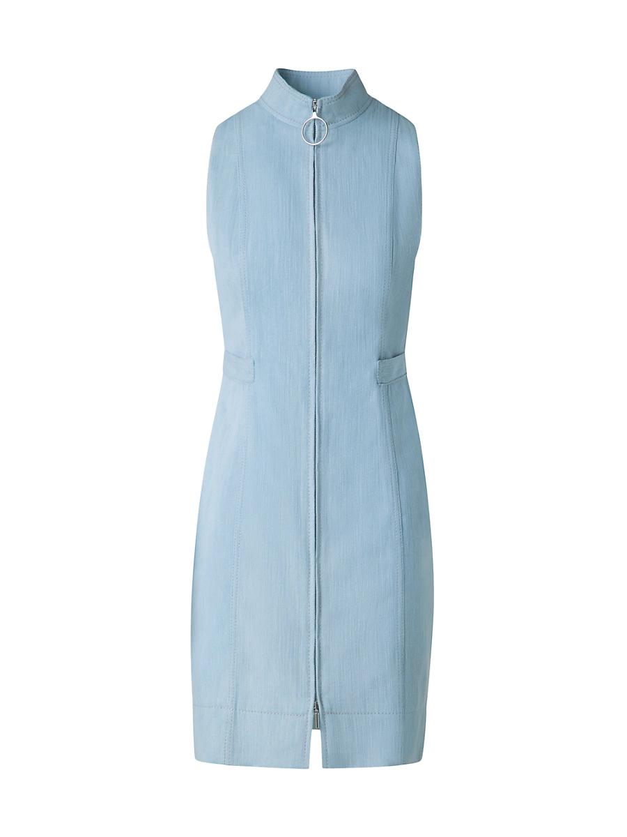 Womens Stretch-Denim Sleeveless Minidress Product Image
