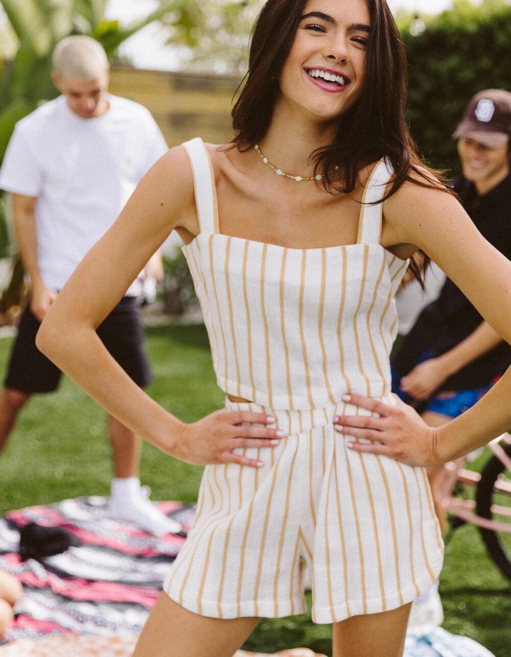 RIP CURL Premium Surf Stripe Womens Pull On Shorts - LT. GOLD Product Image