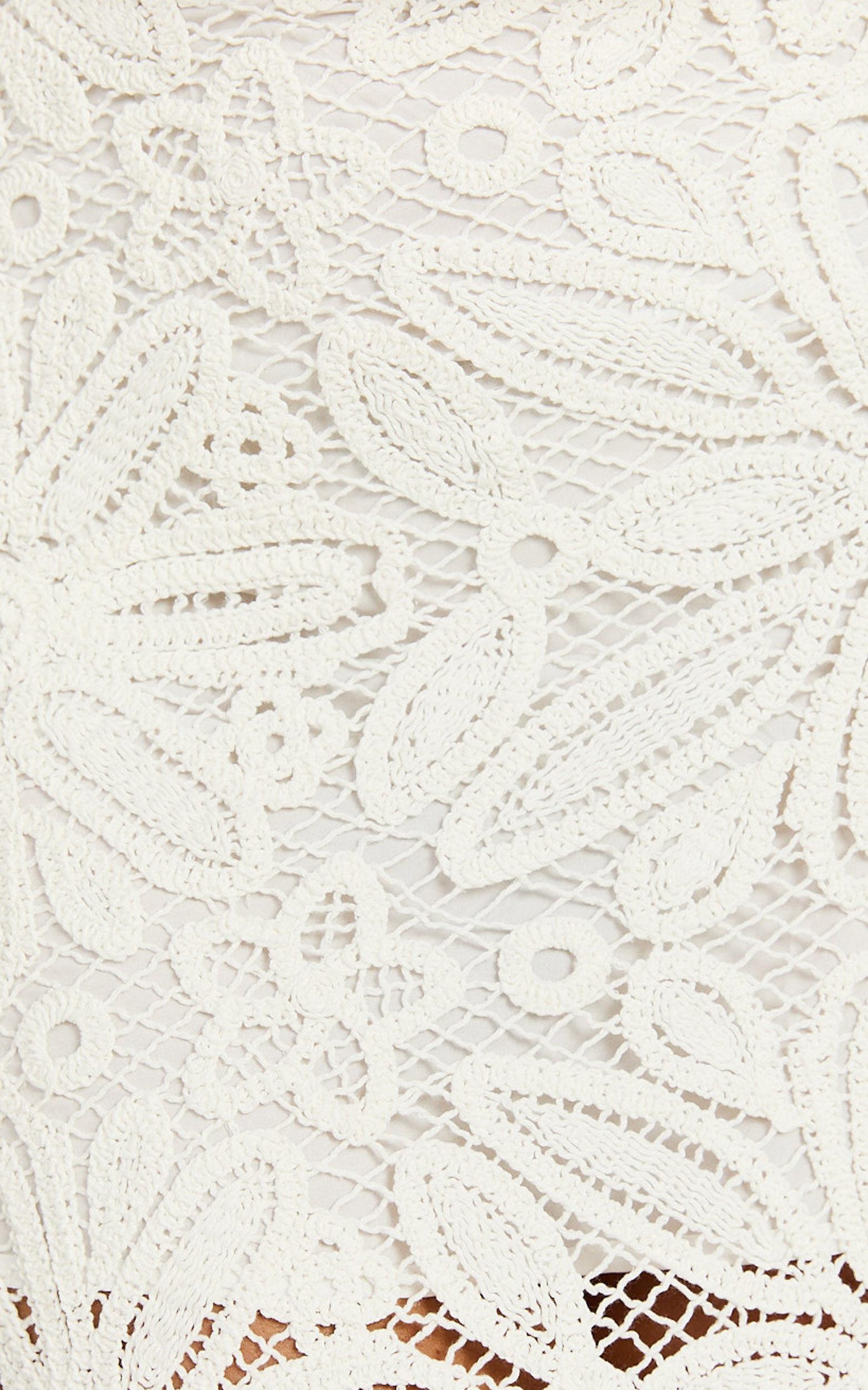 Charlene Maxi Skirt - Crochet Fit And Flare Skirt in White Product Image