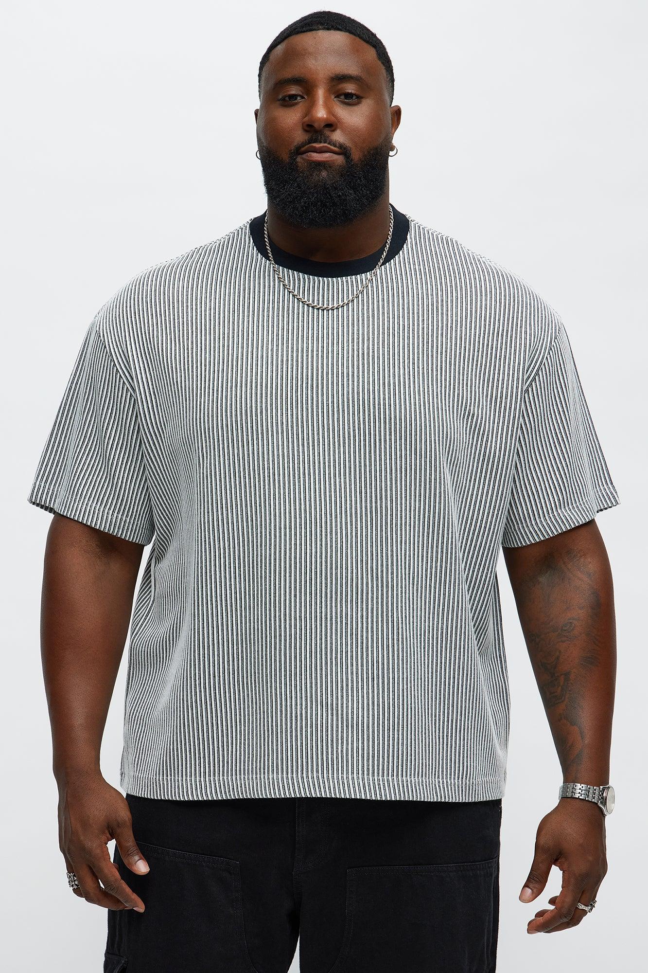 Relaxed Success Magnet Knitted Crewneck Tee - Black/White Product Image